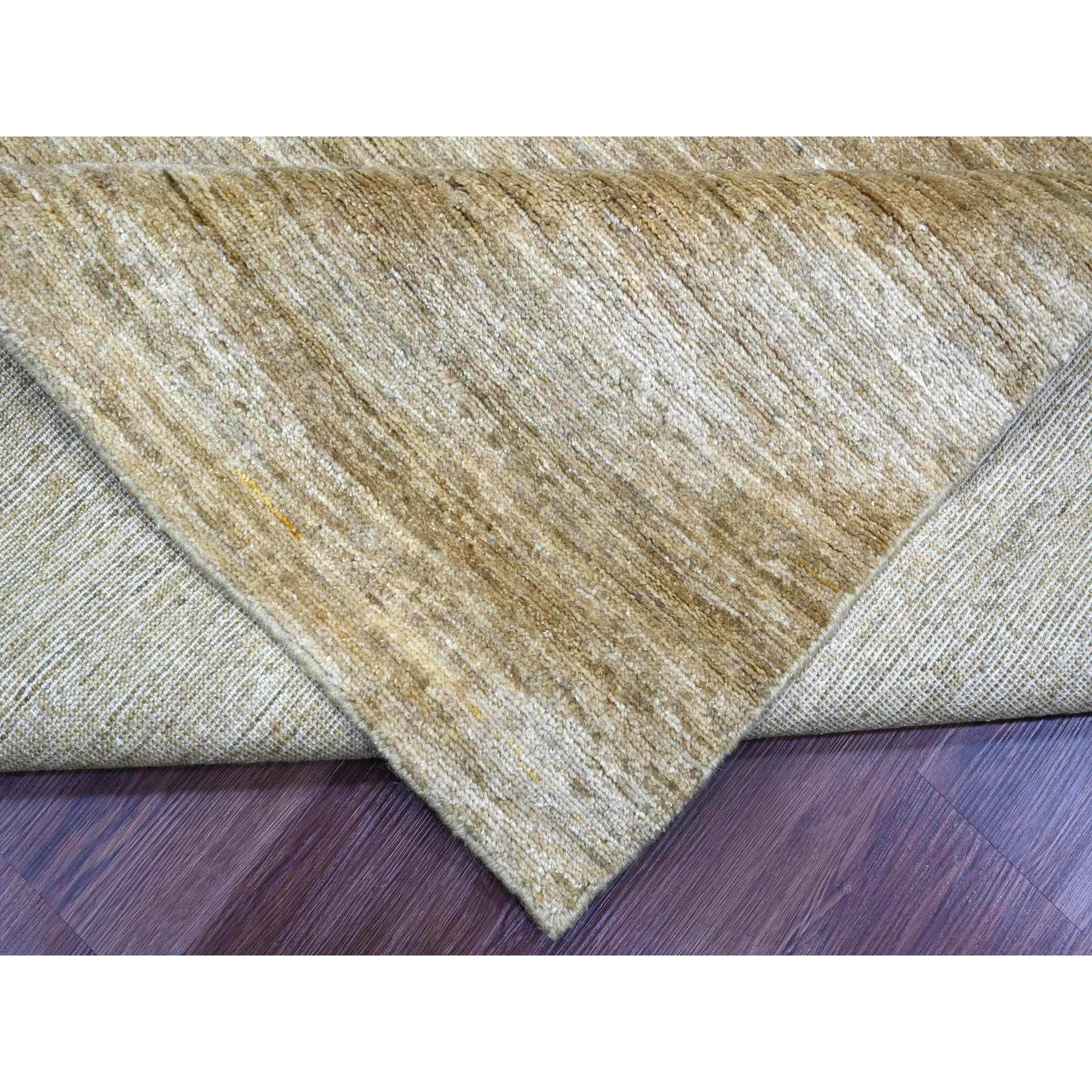 8'x9' Copper Brown, Hand Spun Ghazni Wool, Plain Solid Pattern, Hand Knotted, Lush and Plush, Squarish, Oriental Rug Sh20144