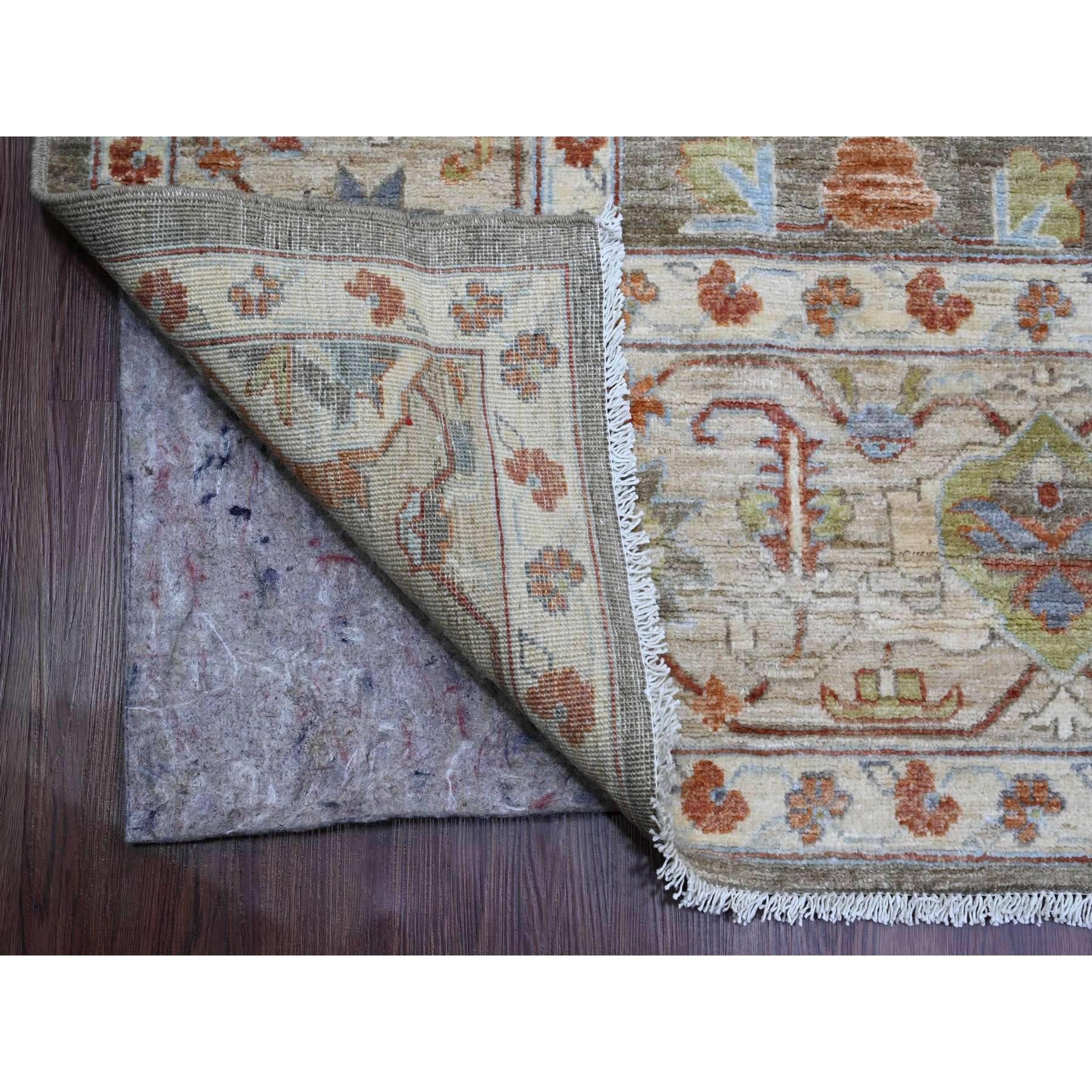 9'3"x11'9" Coffee Brown, Hand Knotted, Peshawar, Ziegler Mahal Revival, Denser Weave, High Mountain Wool, Vegetable Dyes, Oriental Rug Sh20152