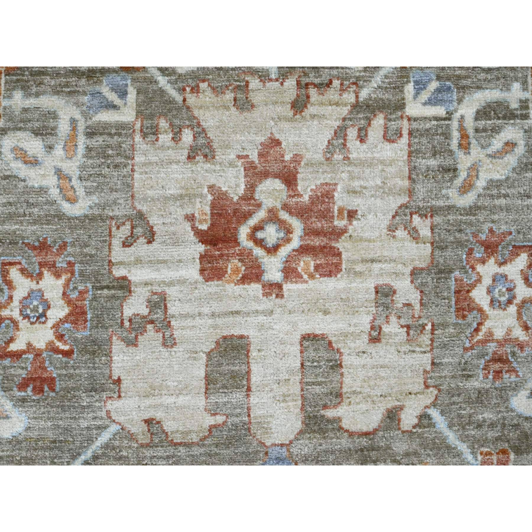 9'3"x11'9" Coffee Brown, Hand Knotted, Peshawar, Ziegler Mahal Revival, Denser Weave, High Mountain Wool, Vegetable Dyes, Oriental Rug Sh20152