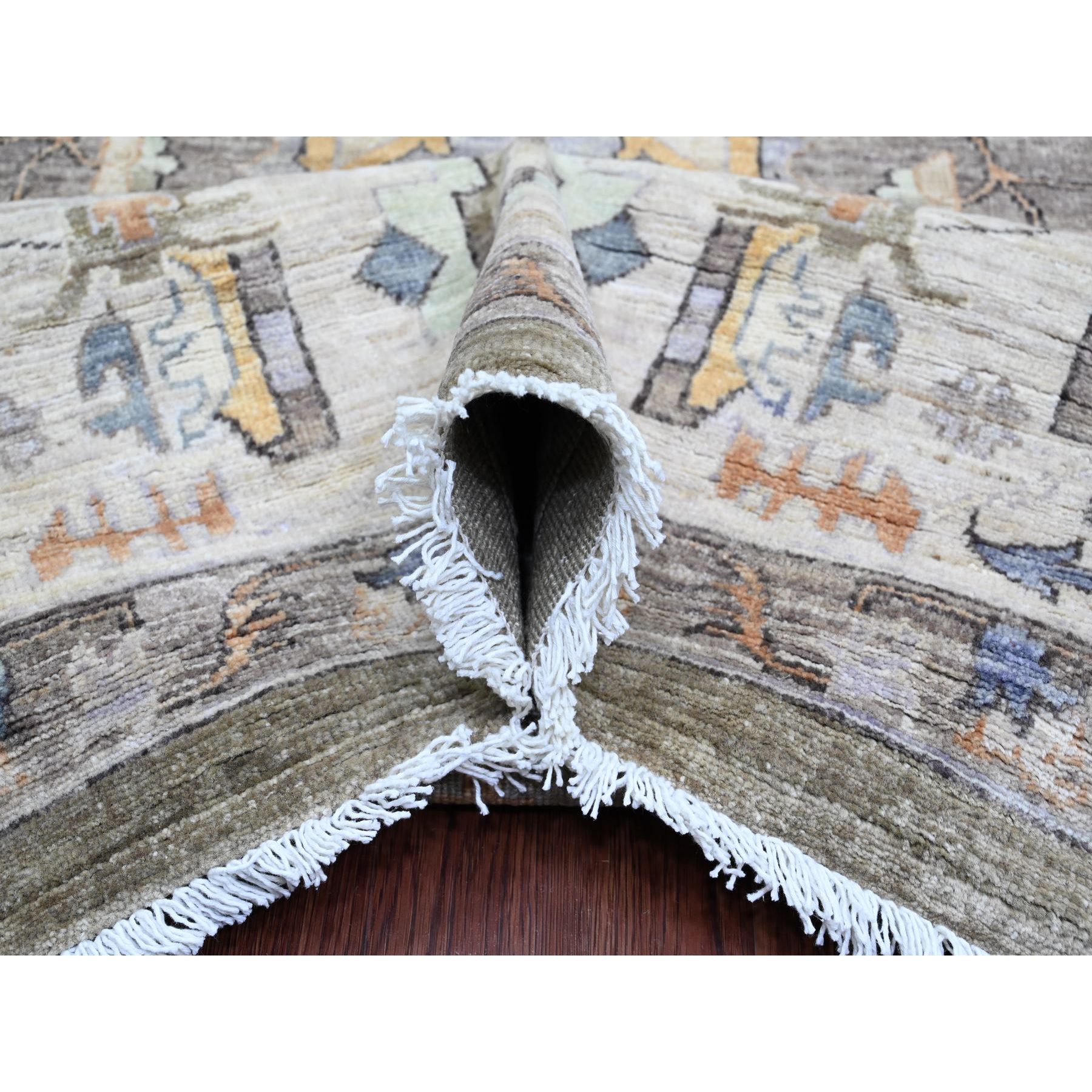 10'x13'8" Cedar Brown, Serapi Heriz Revival, Vegetable Dyes, High Mountain Ghazni Wool, Soft Pile, Hand Knotted, Denser Weave, Oriental Rug Sh20154