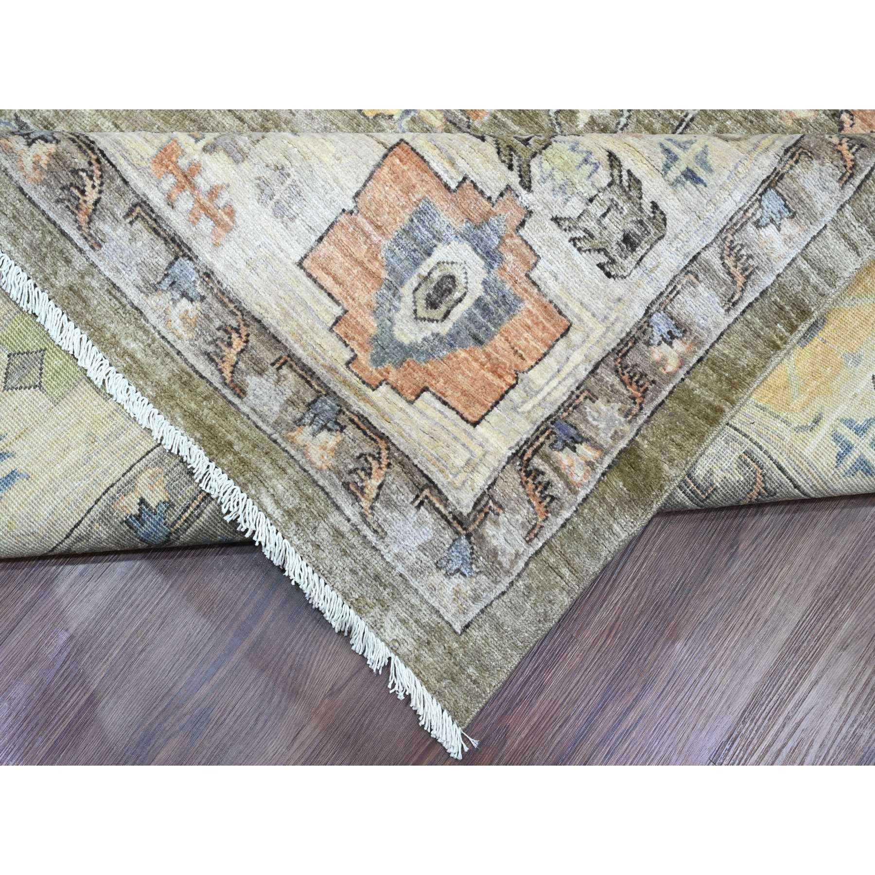 10'x13'8" Cedar Brown, Serapi Heriz Revival, Vegetable Dyes, High Mountain Ghazni Wool, Soft Pile, Hand Knotted, Denser Weave, Oriental Rug Sh20154