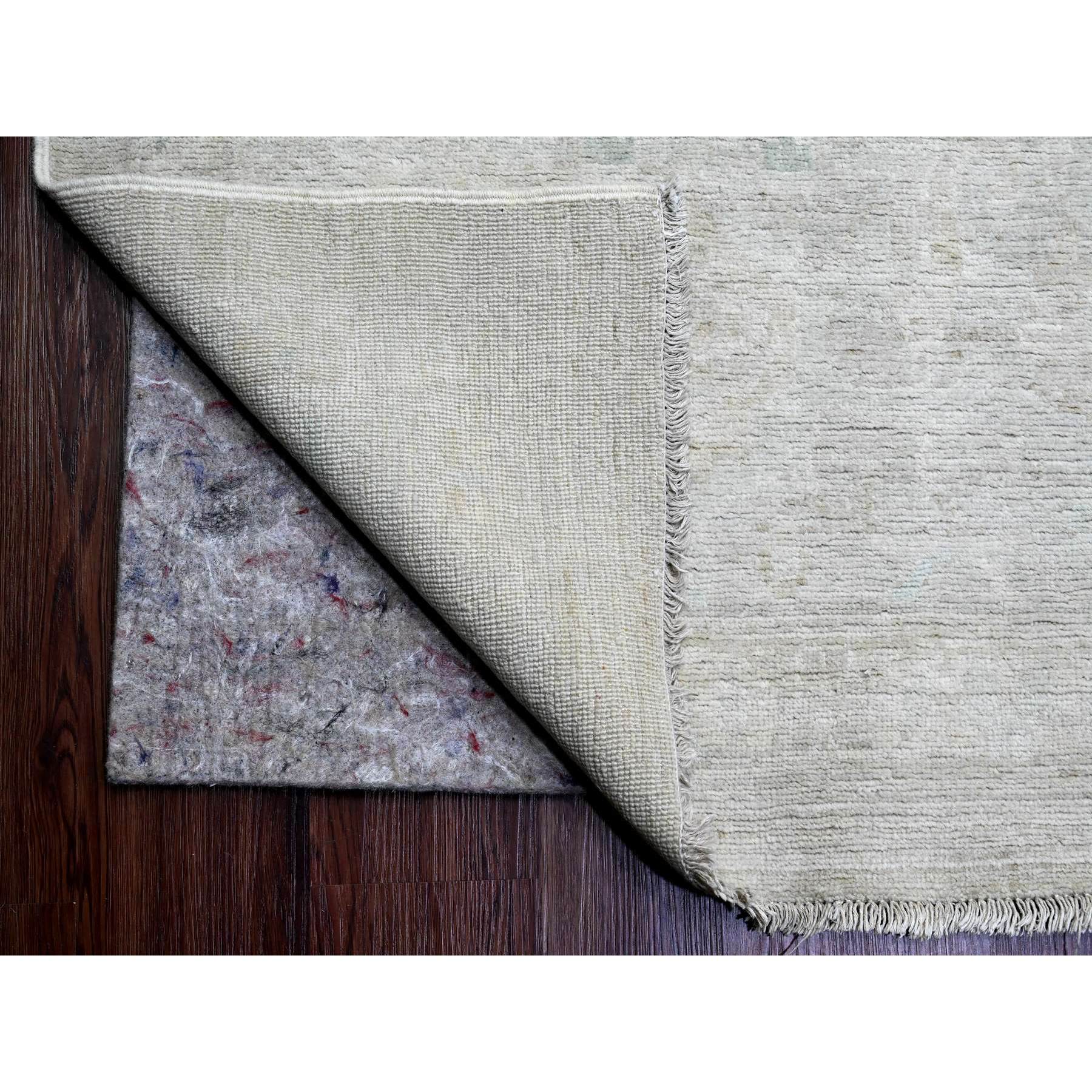 11'5"x15'9" Chiffon White, Washed Out Serapi Heriz, High Mountain Ghazni Wool, Peshawar, Hand Knotted, Denser Weave, Oversized, Oriental Rug Sh20155