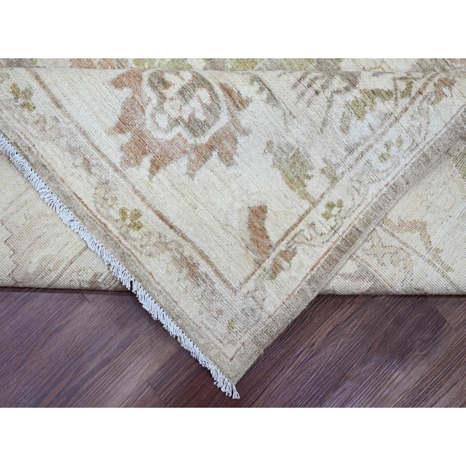 9'1"x11'4" Cedar Brown, Washed Out Peshawar with All Over Leaf Pattern, Natural Dyes, 100% Wool, Hand Knotted, Oriental Rug Sh20164