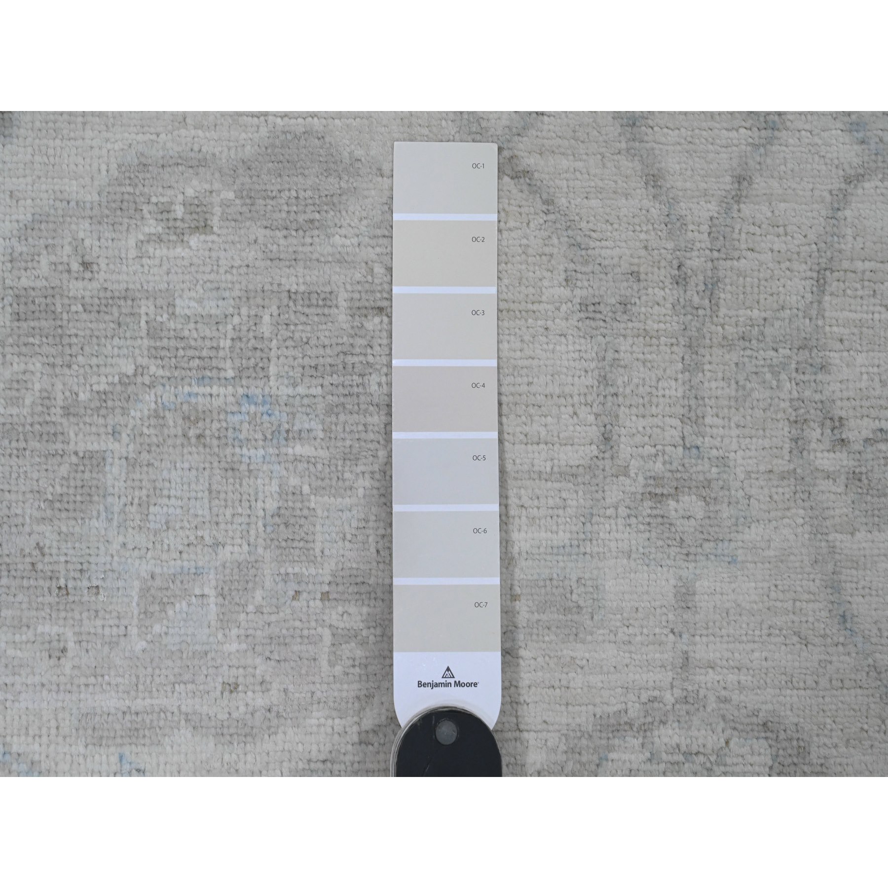 9'2"x11'10" Pearl White, Washed Out Peshawar with All Over Leaf Design, Hand Knotted, Vegetable Dyes, 100% Wool, Oriental Rug Sh20167