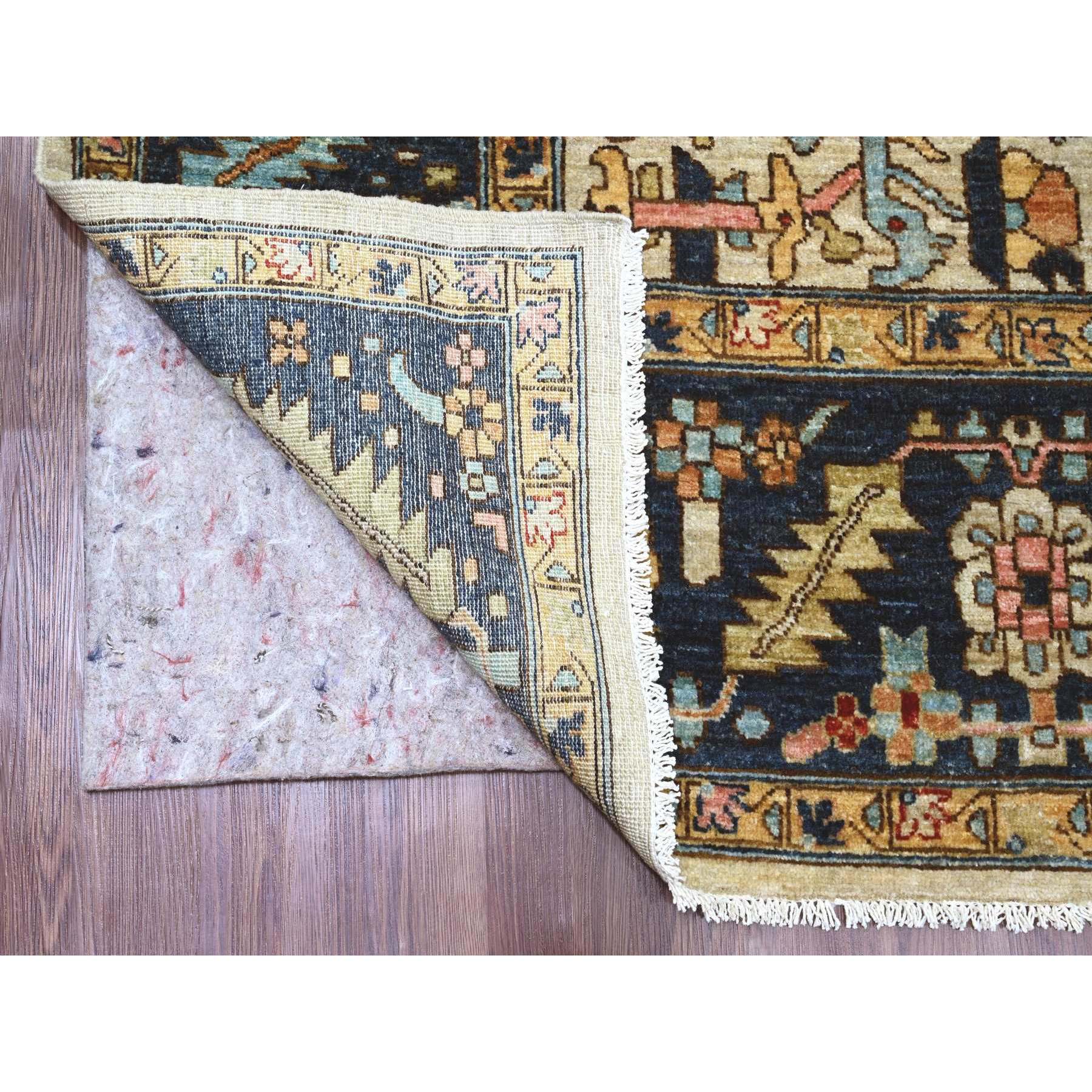 8'x10' Pristine White, Peshawar Serapi Heriz All Over Design, Vegetable Dyes, High Mountain Wool, Hand Knotted, Oriental Rug Sh20177