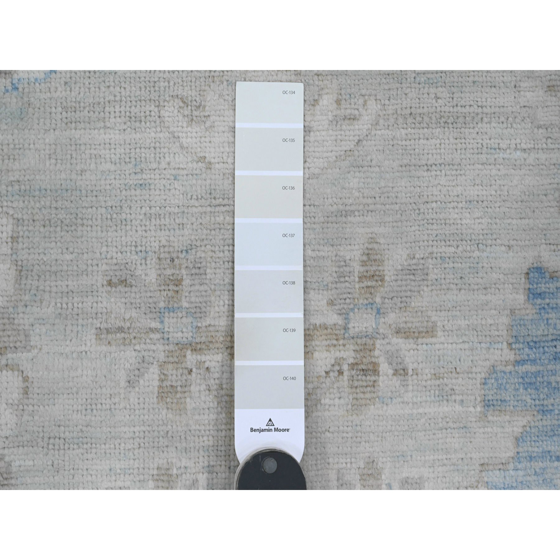 11'1"x15'2" Misty Gray, White Wash Peshawar with Floral Motifs, Hand Knotted, Vegetable Dyes, 100% Wool, Oversized, Oriental Rug Sh20184