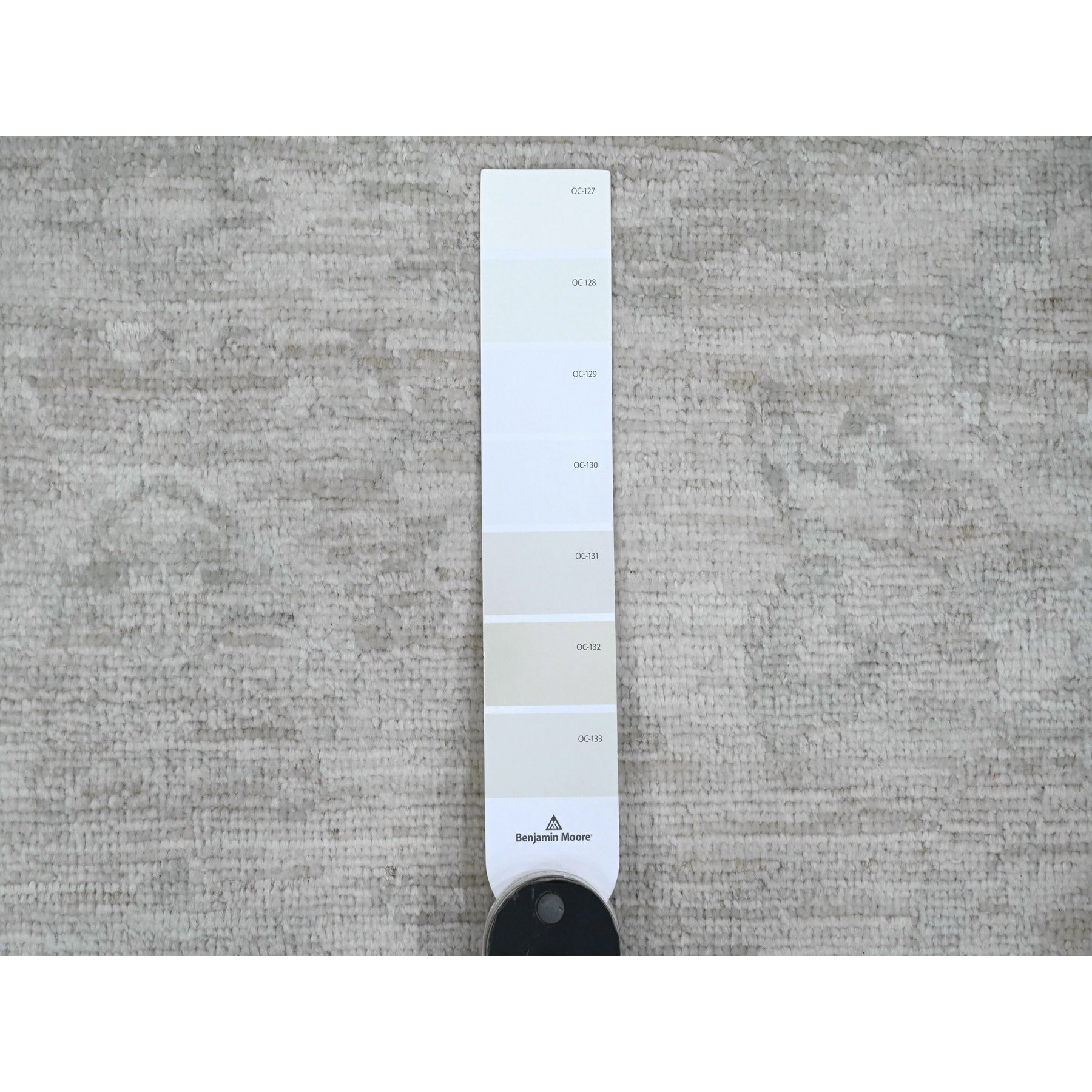 8'9"x11'5" Bone White, 100% Wool, Stone Washed Peshawar with Faded Out Leaf Design, Hand Knotted, Veggie Dyes, Oriental Rug Sh20186