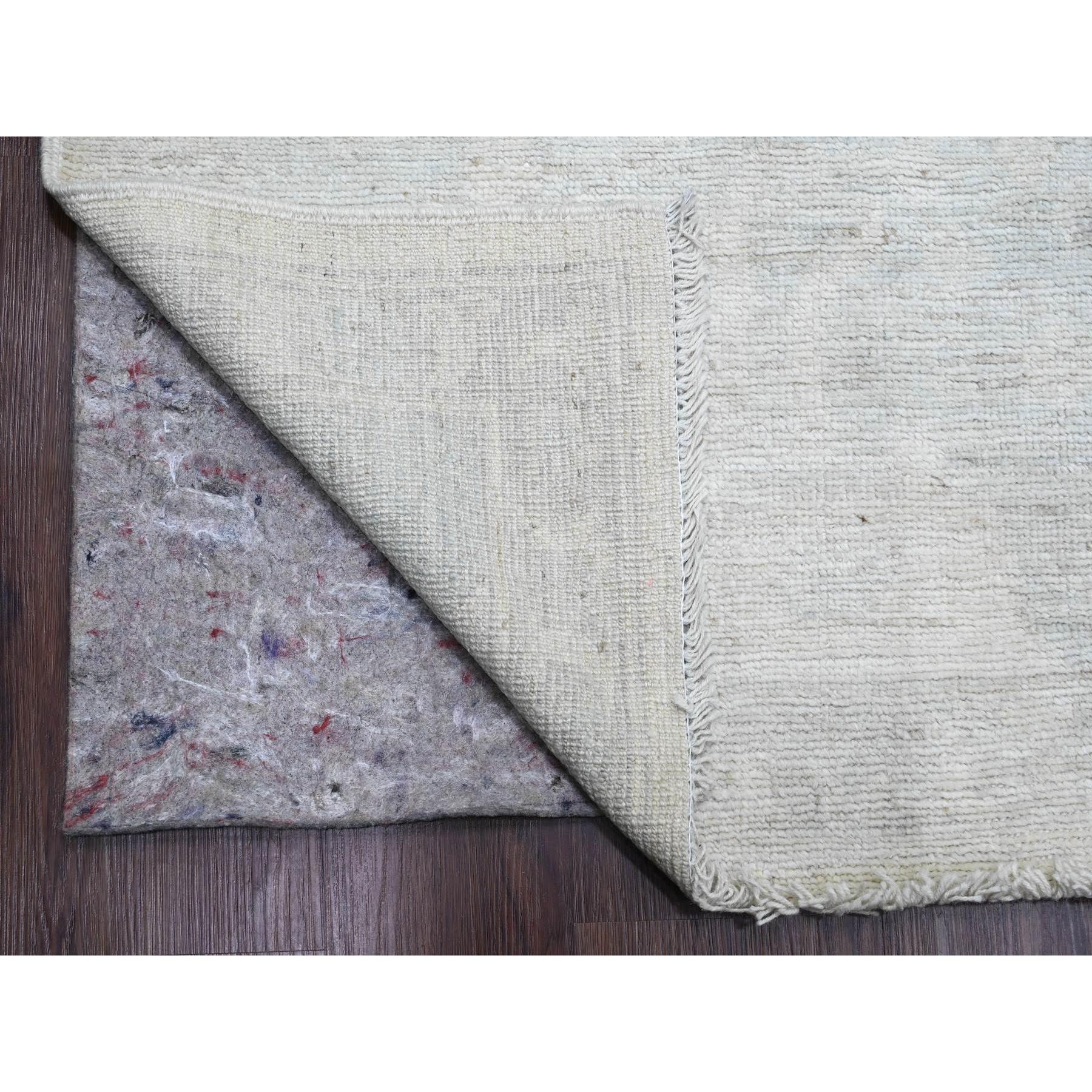 9'10"x13'3" Oyster White, Afghan Angora Oushak with All Over Design, Veggie Dyes, Hand Knotted, Pure Wool, Oriental Rug Sh20190