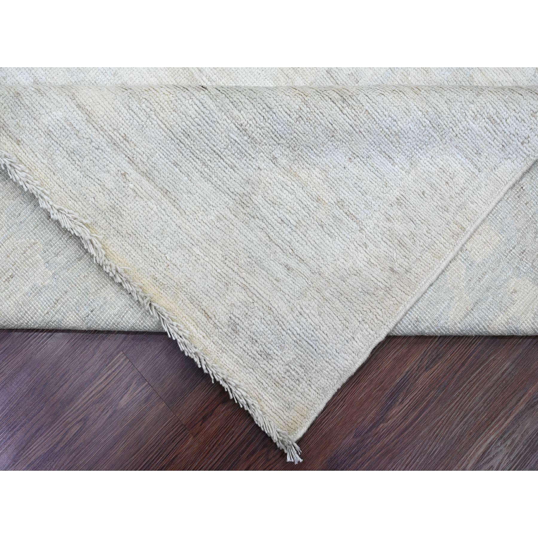 9'10"x13'3" Oyster White, Afghan Angora Oushak with All Over Design, Veggie Dyes, Hand Knotted, Pure Wool, Oriental Rug Sh20190
