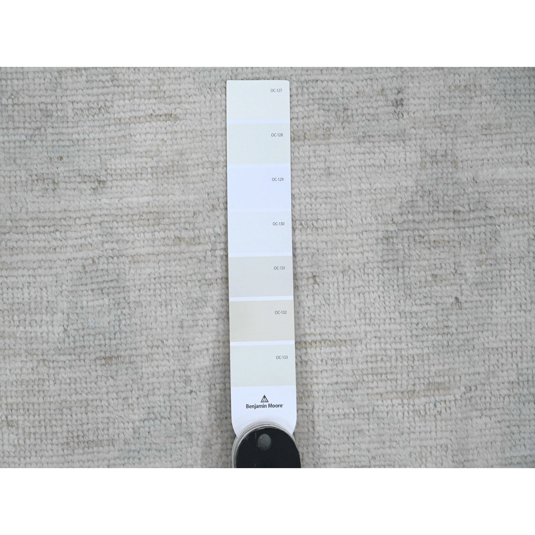 9'10"x13'3" Oyster White, Afghan Angora Oushak with All Over Design, Veggie Dyes, Hand Knotted, Pure Wool, Oriental Rug Sh20190
