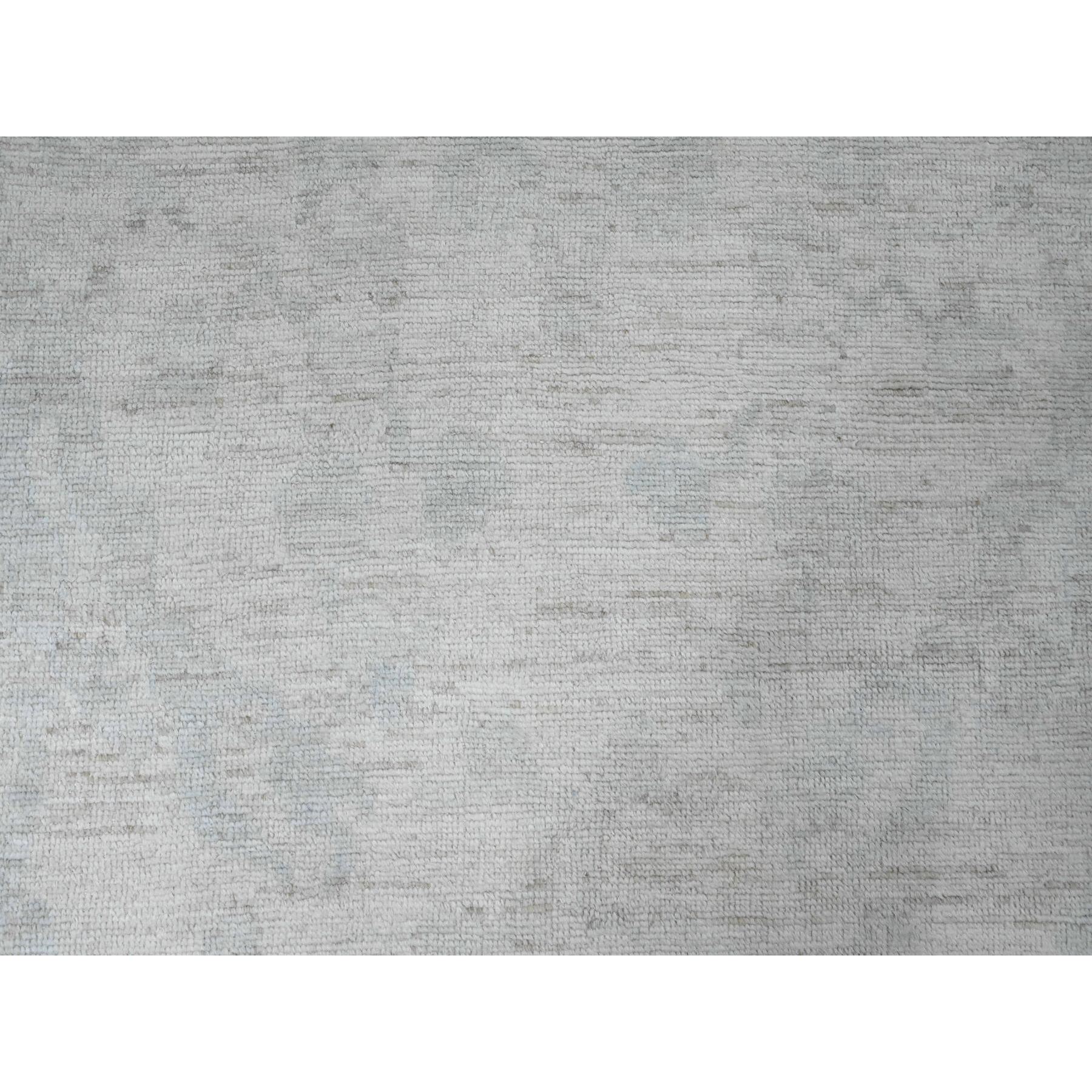 9'10"x13'3" Oyster White, Afghan Angora Oushak with All Over Design, Veggie Dyes, Hand Knotted, Pure Wool, Oriental Rug Sh20190