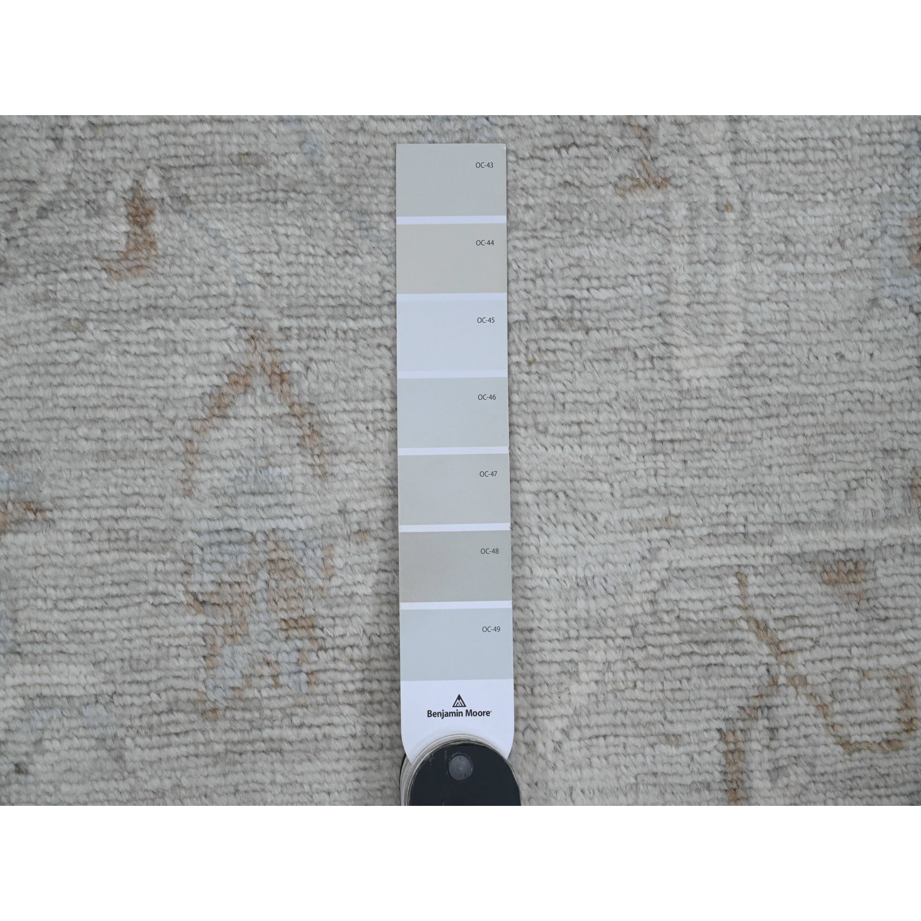 6'1"x8'10" Medium Gray, Afghan Angora Oushak with All Over Vines Design, Hand Knotted, Vegetable Dyes, 100% Wool, Oriental Rug Sh20197