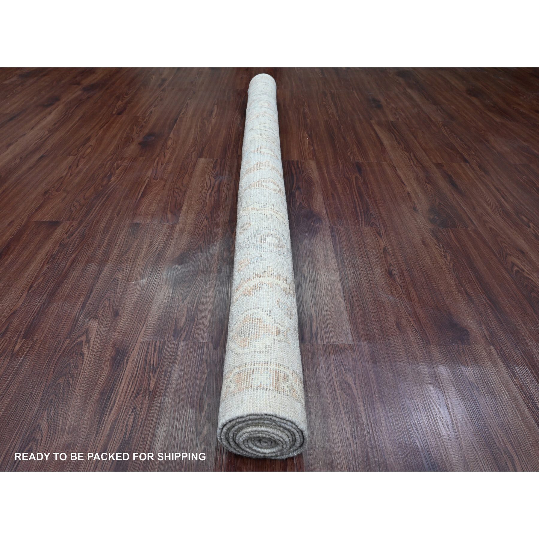 6'1"x8'10" Medium Gray, Afghan Angora Oushak with All Over Vines Design, Hand Knotted, Vegetable Dyes, 100% Wool, Oriental Rug Sh20197
