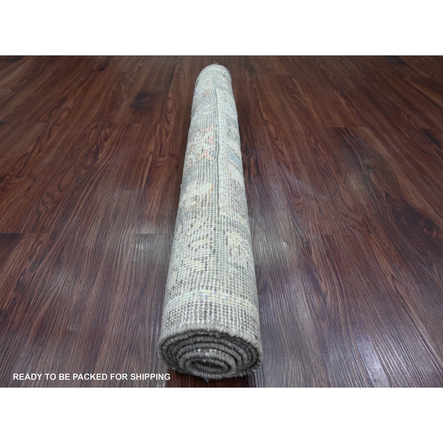 2'10"x5'10" Coffee Brown, Afghan Angora Oushak with Large Leaf Design, Hand Knotted, 100% Wool, Vegetable Dyes, Runner, Oriental Rug Sh20218