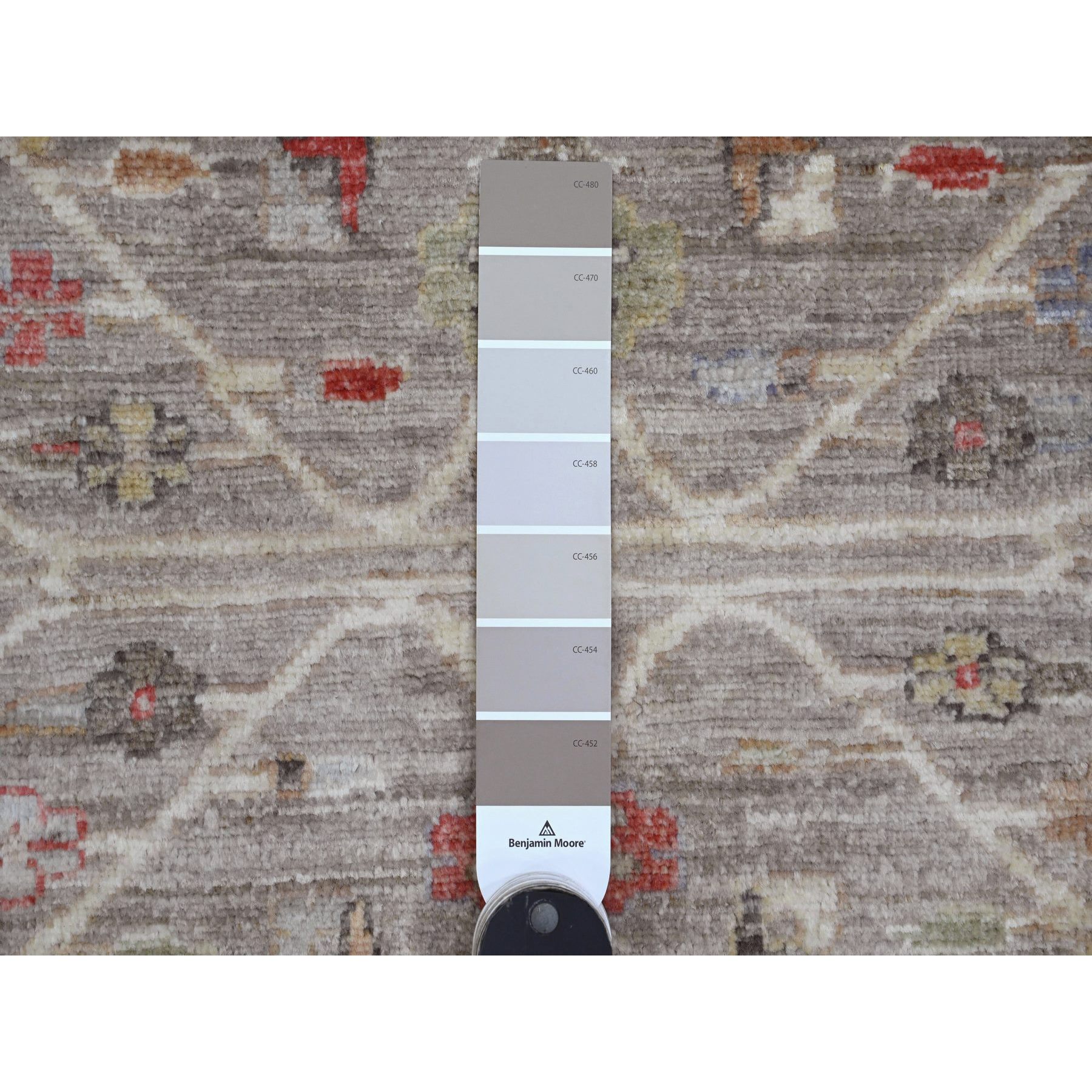 8'x9'9" Dark Vanilla Brown, Peshawar with Heriz All Over Design, High Mountain Wool, Hand Knotted, Natural Dyes, Densely Woven, Oriental Rug Sh20253