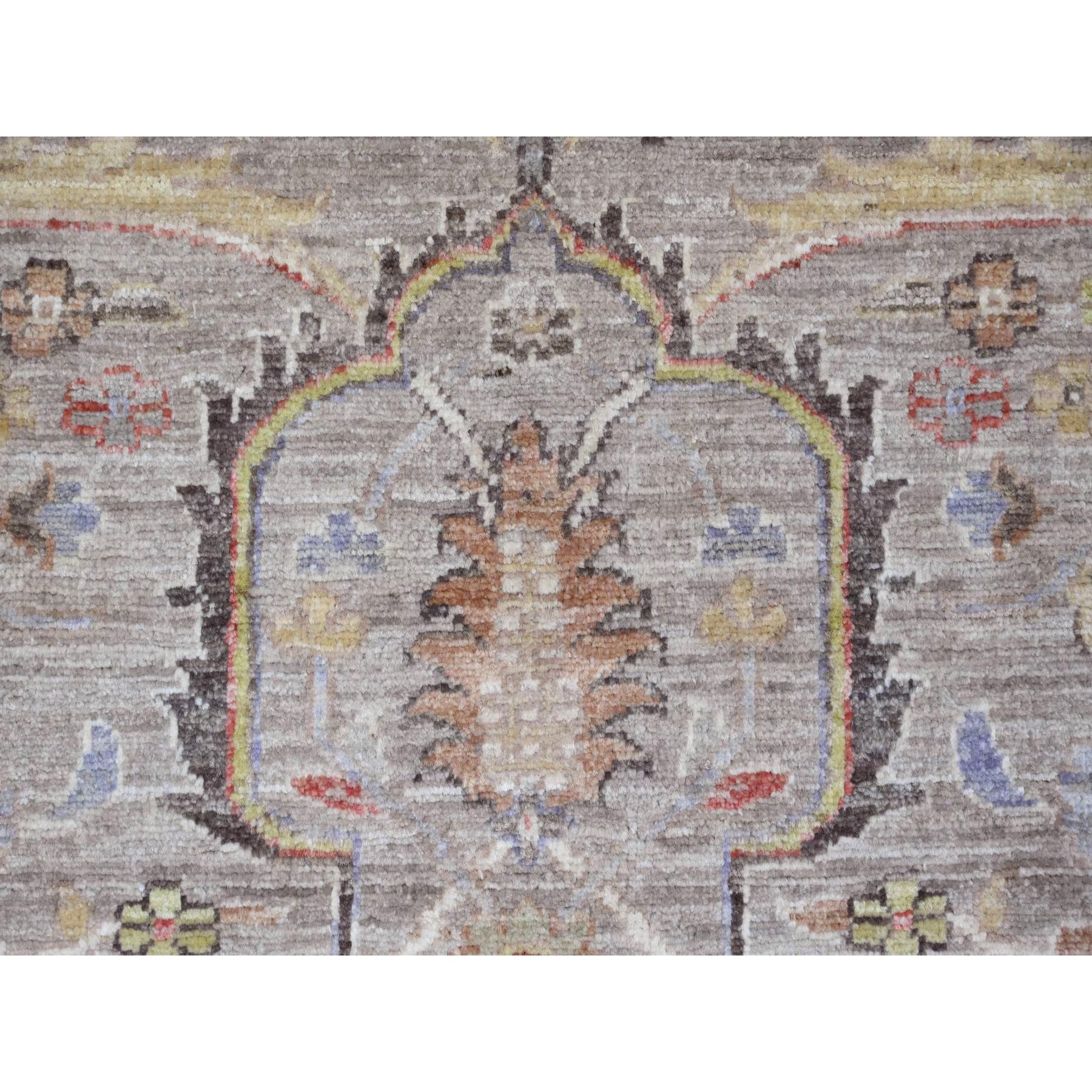 8'x9'9" Dark Vanilla Brown, Peshawar with Heriz All Over Design, High Mountain Wool, Hand Knotted, Natural Dyes, Densely Woven, Oriental Rug Sh20253