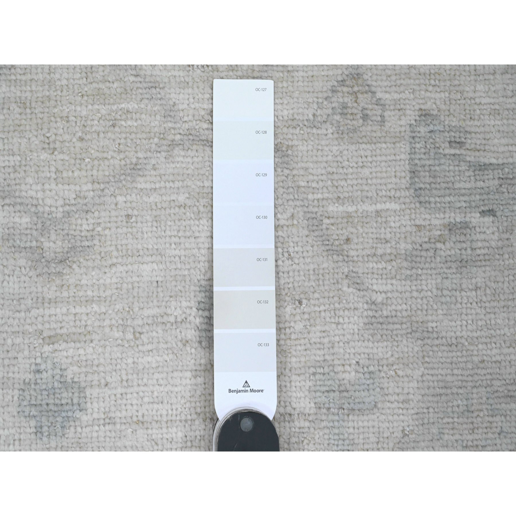 8'10"x17'4" Chiffon White, Afghan Angora Oushak with All Over Vines Design, 100% Wool, Hand Knotted, Natural Dyes, Gallery Size, Long and Narrow, Oversized, Runner, Oriental Rug Sh20264