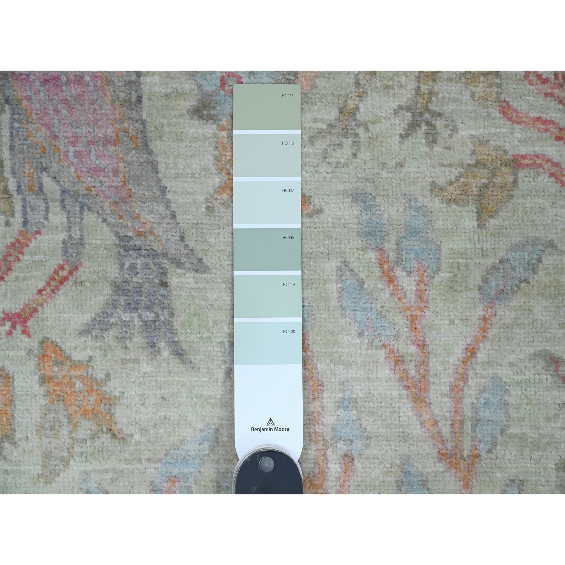 3'1"x4'9" Laurel Green, Afghan Peshawar with Birds of Paradise Design, Tree of Life, Soft Wool, Veggie Dyes, Hand Knotted, Oriental Rug Sh20266