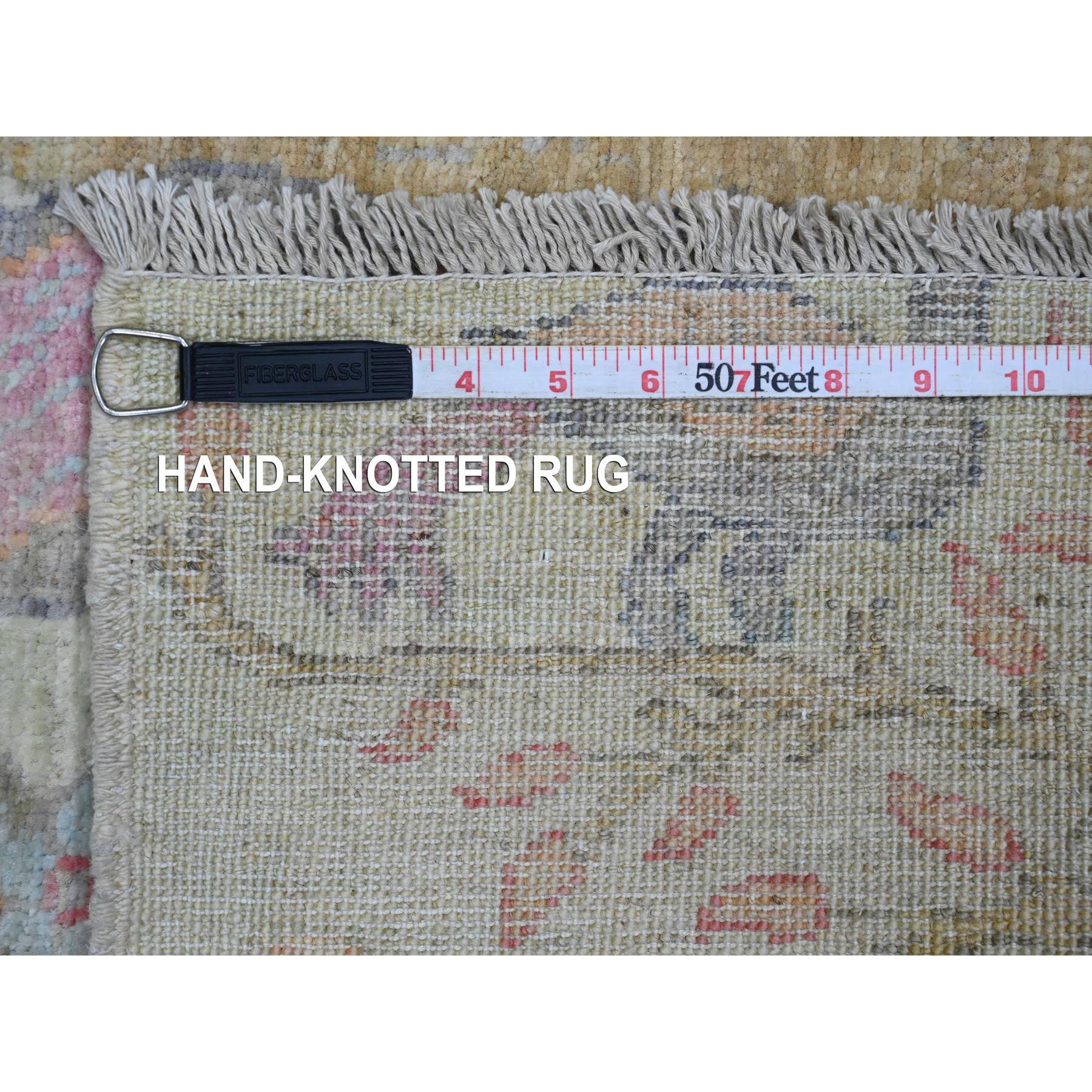 3'1"x4'9" Laurel Green, Afghan Peshawar with Birds of Paradise Design, Tree of Life, Soft Wool, Veggie Dyes, Hand Knotted, Oriental Rug Sh20266
