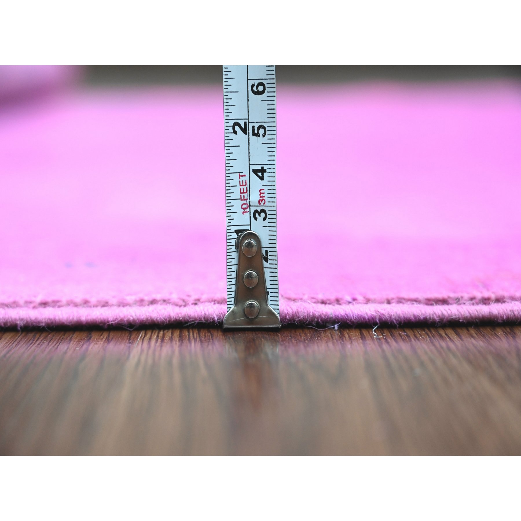 5'10"x9'1" Fuscia Pink, Hand Knotted, Overdyed Kazak with All Over Star Design, 100% Wool, Oriental Rug Sh20279
