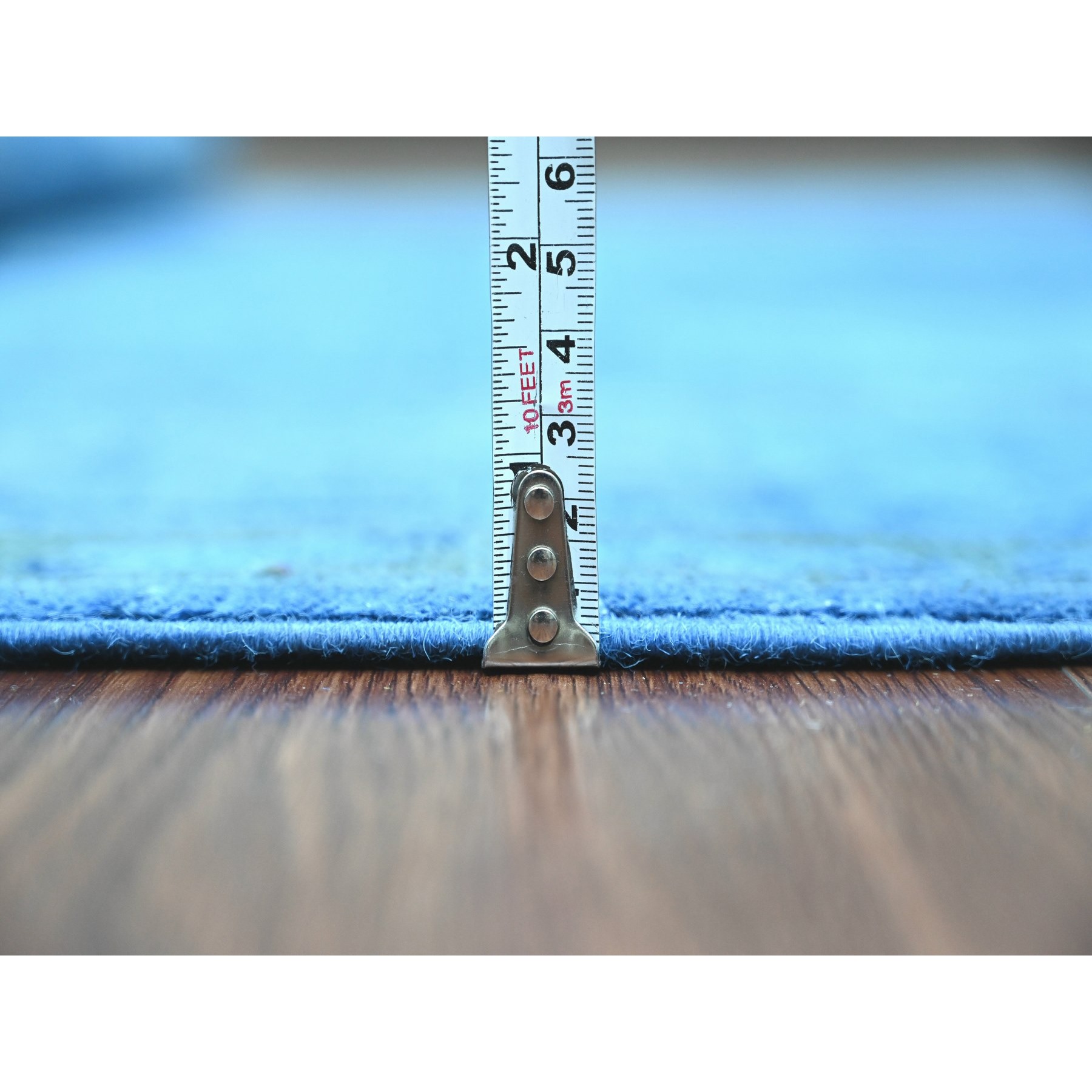 5'9"x8'7" Imperial Blue, Overdyed Kazak with Geometric Medallions Design, Pure Wool, Hand Knotted, Oriental Rug Sh20281
