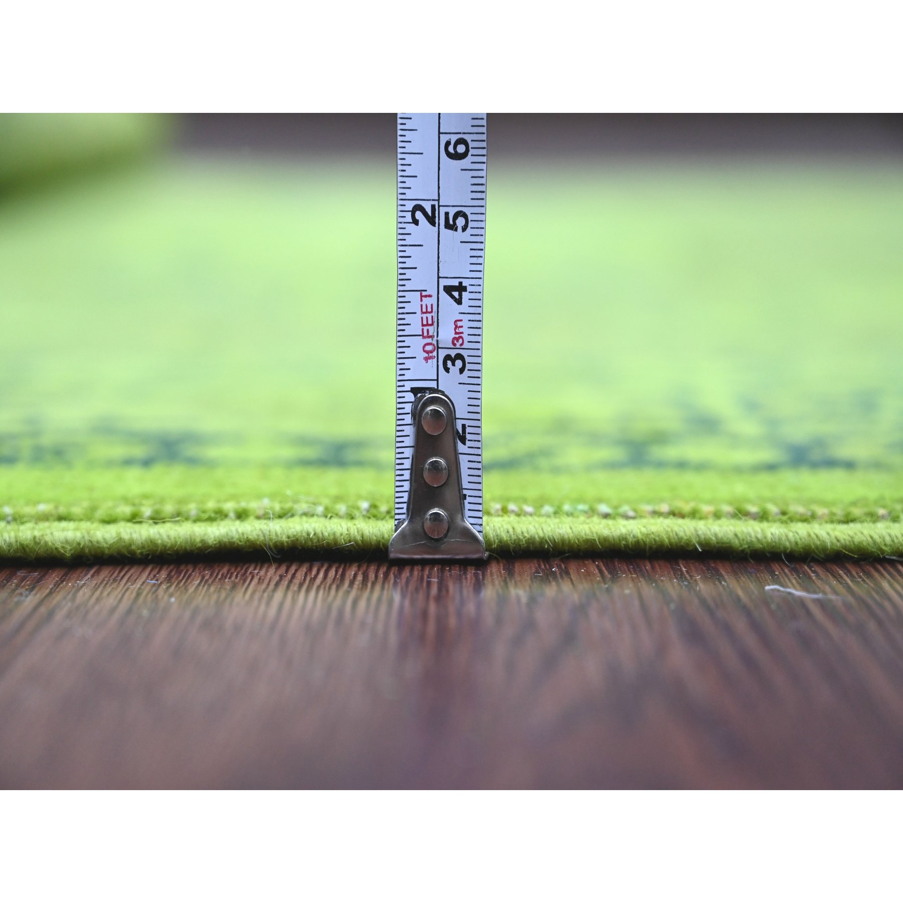 4'8"x6'3" Moss Green, Overdyed Kazak with Tribal Medallion Design, 100% Wool, Hand Knotted, Oriental Rug Sh20282