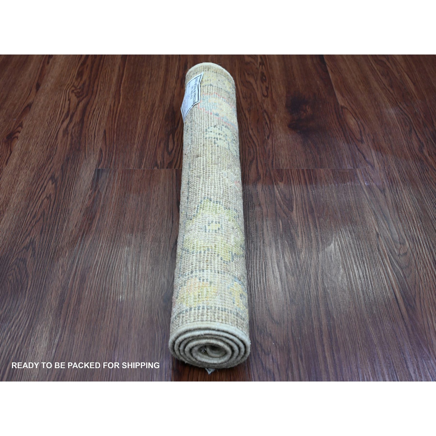 2'x3'2" Cedar Brown, Afghan Angora Oushak with Leaf Design, Hand Knotted, Vegetable Dyes, 100% Wool, Mat, Oriental Rug Sh20321
