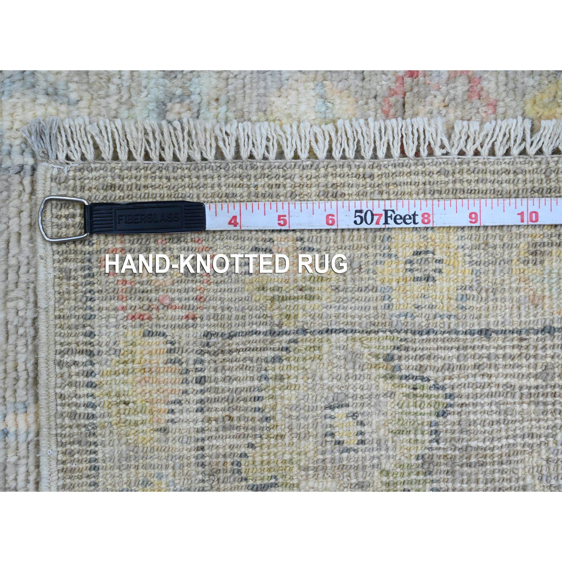2'x3'2" Cedar Brown, Afghan Angora Oushak with Leaf Design, Hand Knotted, Vegetable Dyes, 100% Wool, Mat, Oriental Rug Sh20321