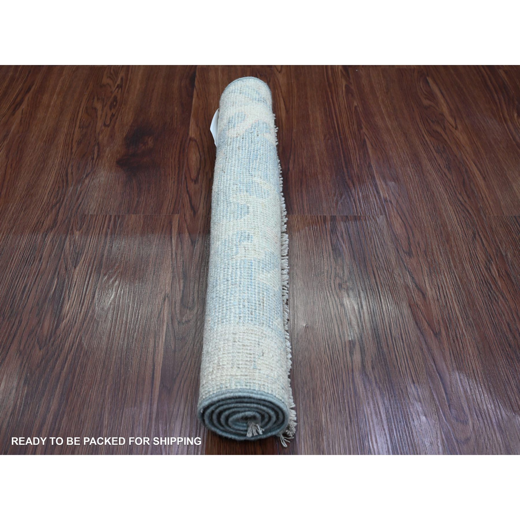 2'x3' Dim Gray, 100% Wool, Afghan Angora Oushak with Large Leaf Pattern, Hand Knotted, Natural Dyes, Mat, Oriental Rug Sh20327