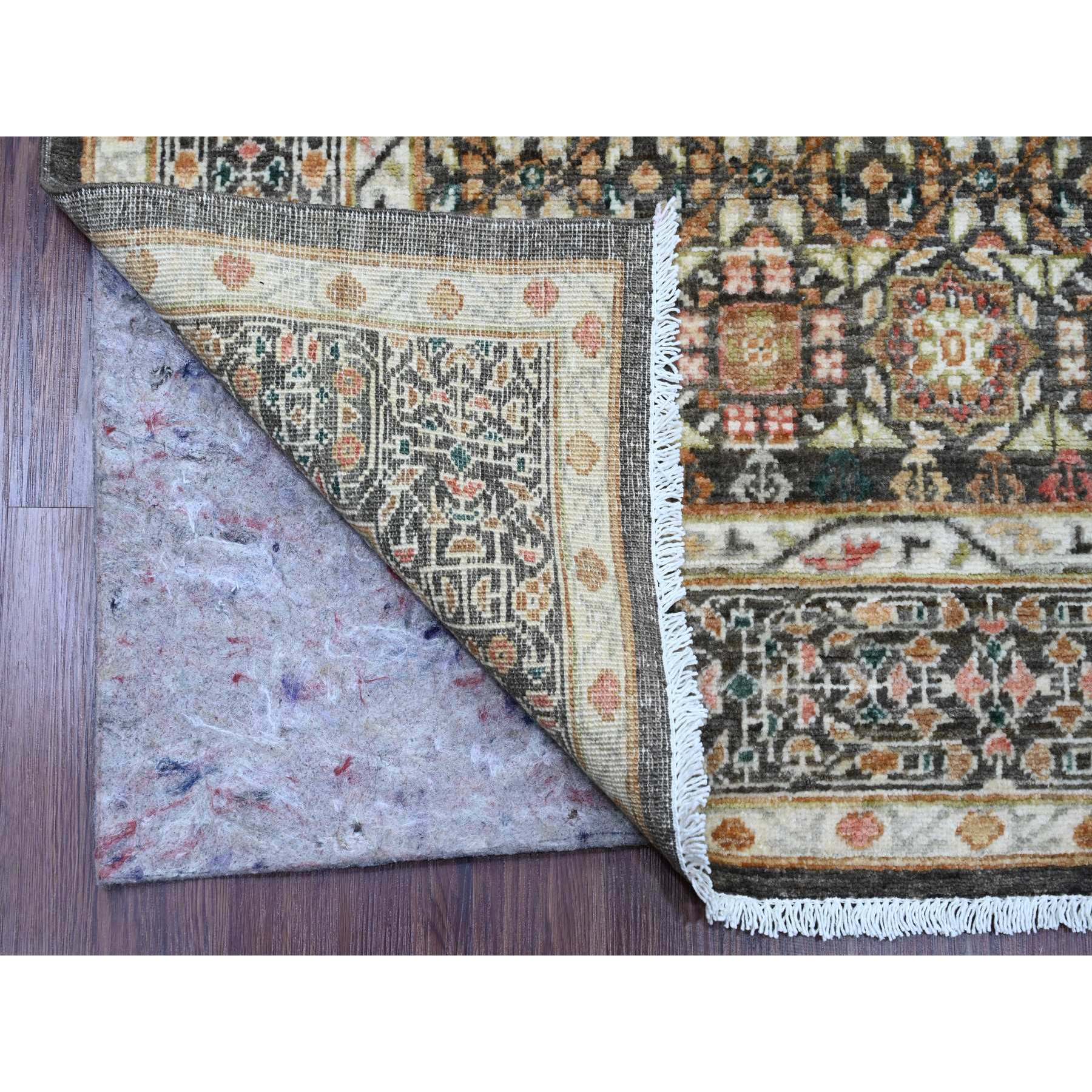 6'1"x9' Cedar Brown, 14th Century Mamluk Dynasty Pattern with Star Medallion Design, Hand Knotted, High Mountain Wool, Abrash, Veggie Dyes, Oriental Rug Sh20336