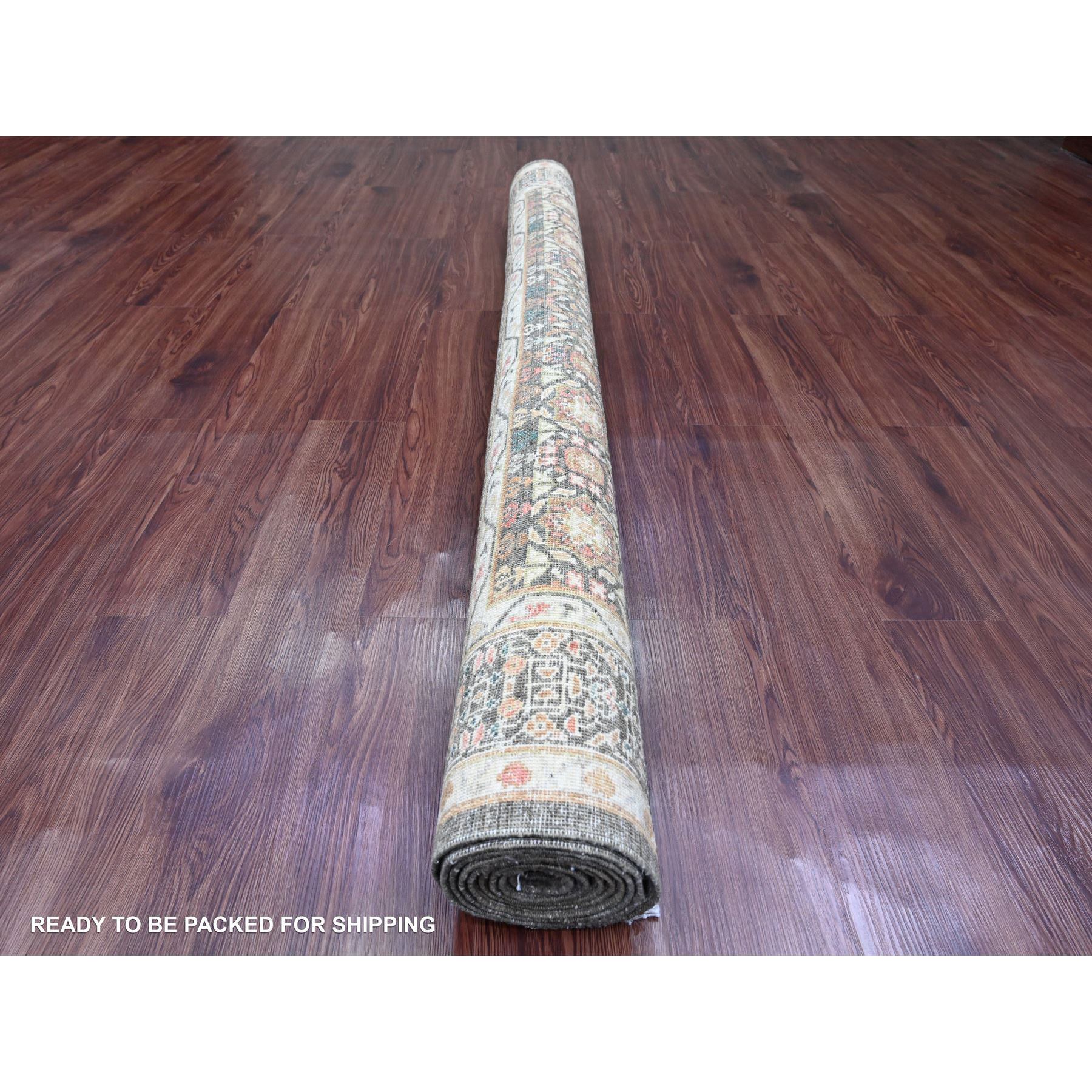 6'1"x9' Cedar Brown, 14th Century Mamluk Dynasty Pattern with Star Medallion Design, Hand Knotted, High Mountain Wool, Abrash, Veggie Dyes, Oriental Rug Sh20336