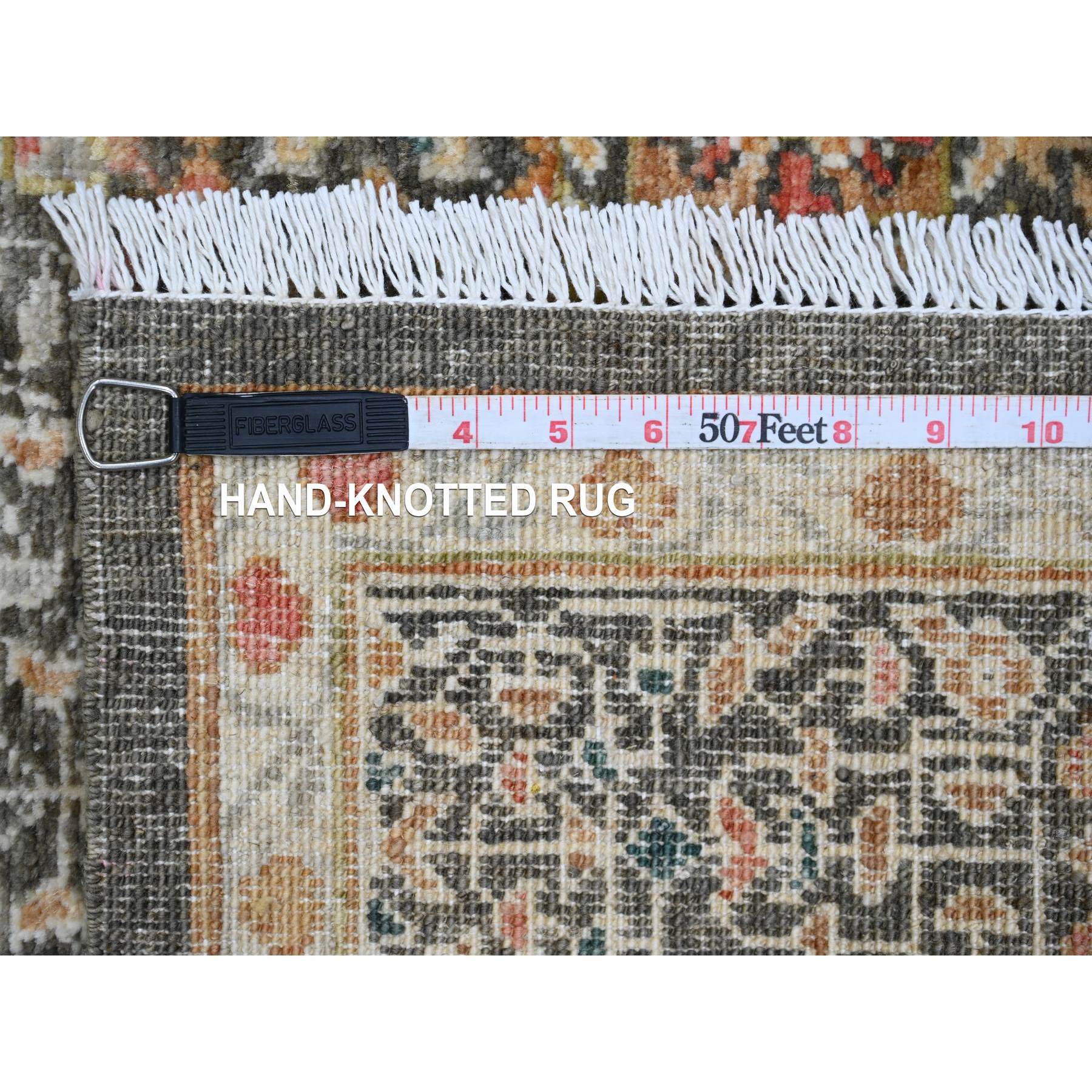 6'1"x9' Cedar Brown, 14th Century Mamluk Dynasty Pattern with Star Medallion Design, Hand Knotted, High Mountain Wool, Abrash, Veggie Dyes, Oriental Rug Sh20336