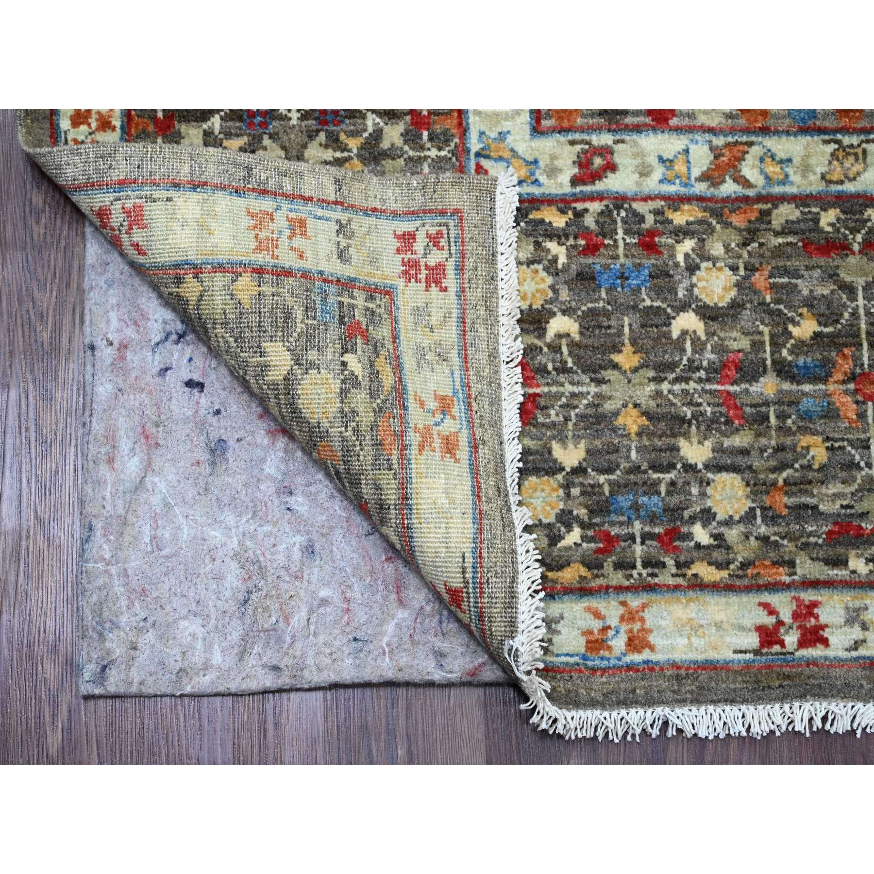 8'x9'8" Nevada Gray, Hand Knotted, 14th Century Mamluk Dynasty Pattern with Large Medallion Design, Soft Wool, Natural Dyes, Oriental Rug Sh20338