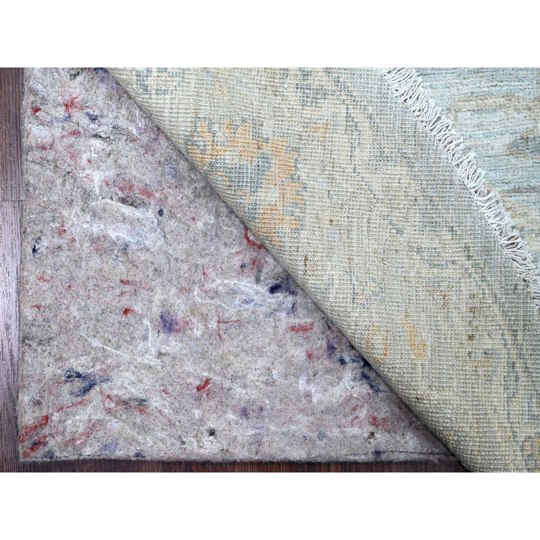6'3"x6'3" Beau Blue, Peshawar with Ziegler Mahal Design, High Mountain Wool, Washed Out, Denser Weave, Hand Knotted, Round, Oriental Rug Sh20341