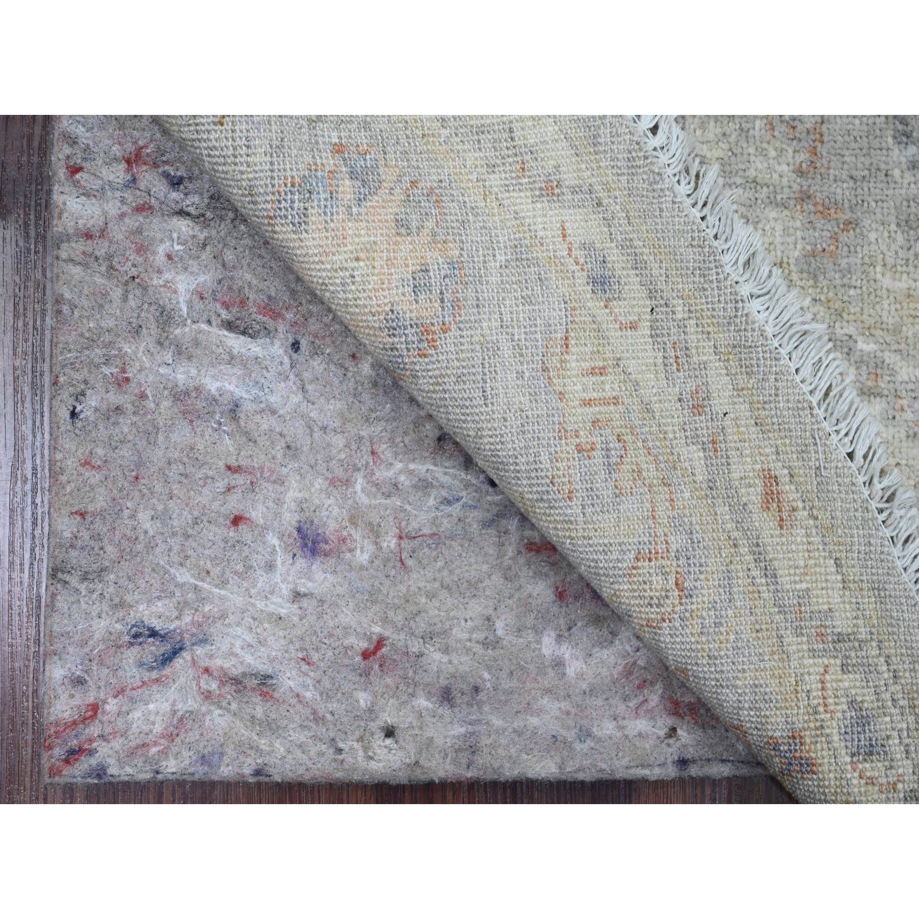 6'x6' Powder Blue, All Over Ziegler Mahal Design, Washed Out with Balanced Color Shades, Hand Knotted, Pure Wool, Round, Oriental Rug Sh20342