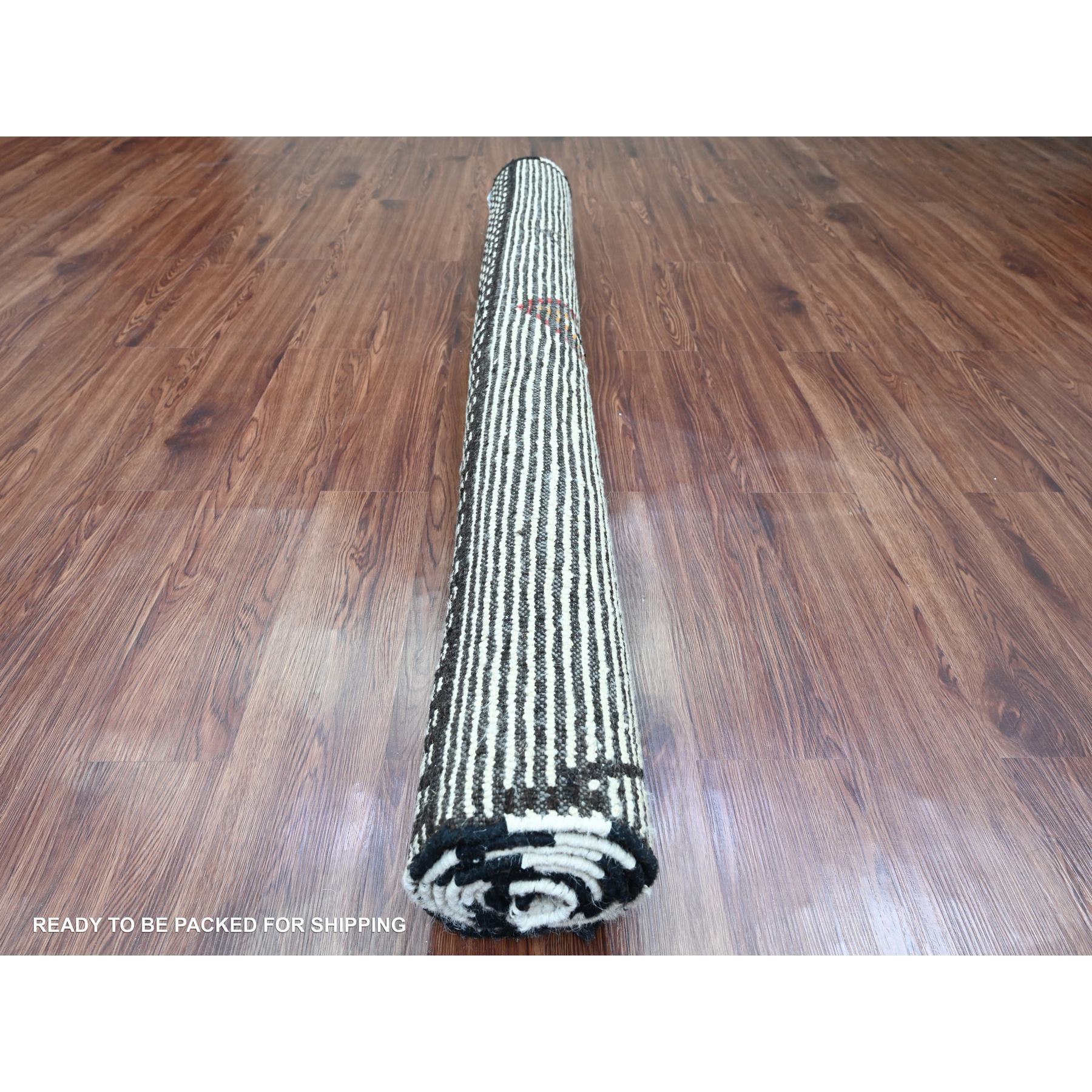 5'8"x8' Whisper White, Moroccan Weave with Geometric Design, Tone on Tone, Hand Knotted, Soft Wool, Textured Pile, Oriental Rug Sh20346