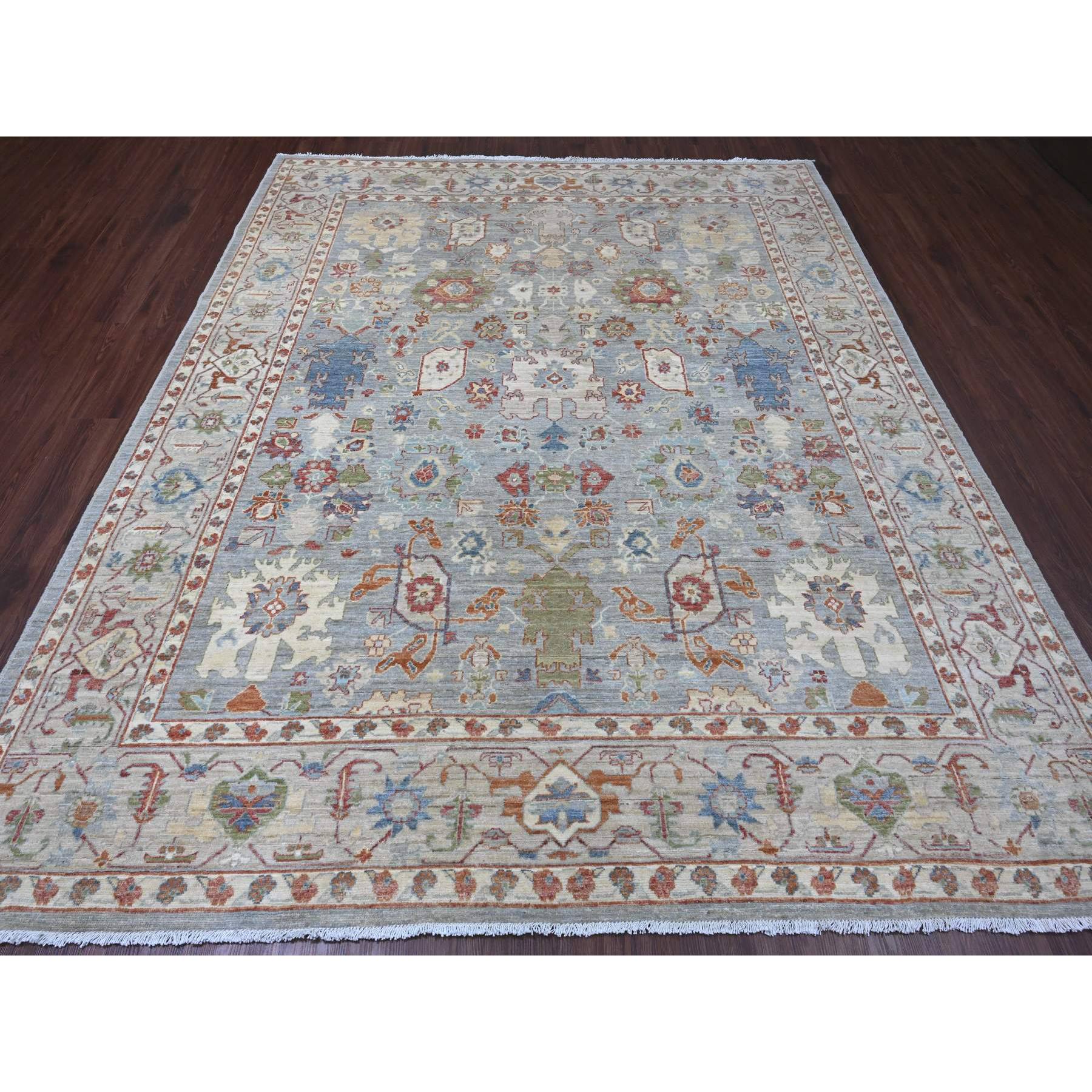 8'x9'8" Cloud Gray, Ziegler Mahal Revival with All Over Pattern, Hand Knotted, High Mountain Wool, Vegetable Dyes, Oriental Rug Sh20348