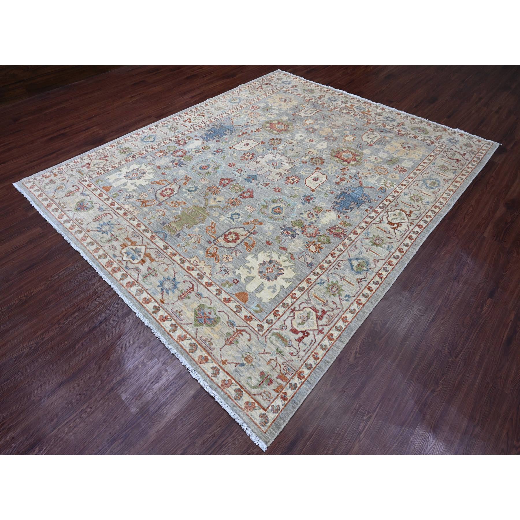 8'x9'8" Cloud Gray, Ziegler Mahal Revival with All Over Pattern, Hand Knotted, High Mountain Wool, Vegetable Dyes, Oriental Rug Sh20348
