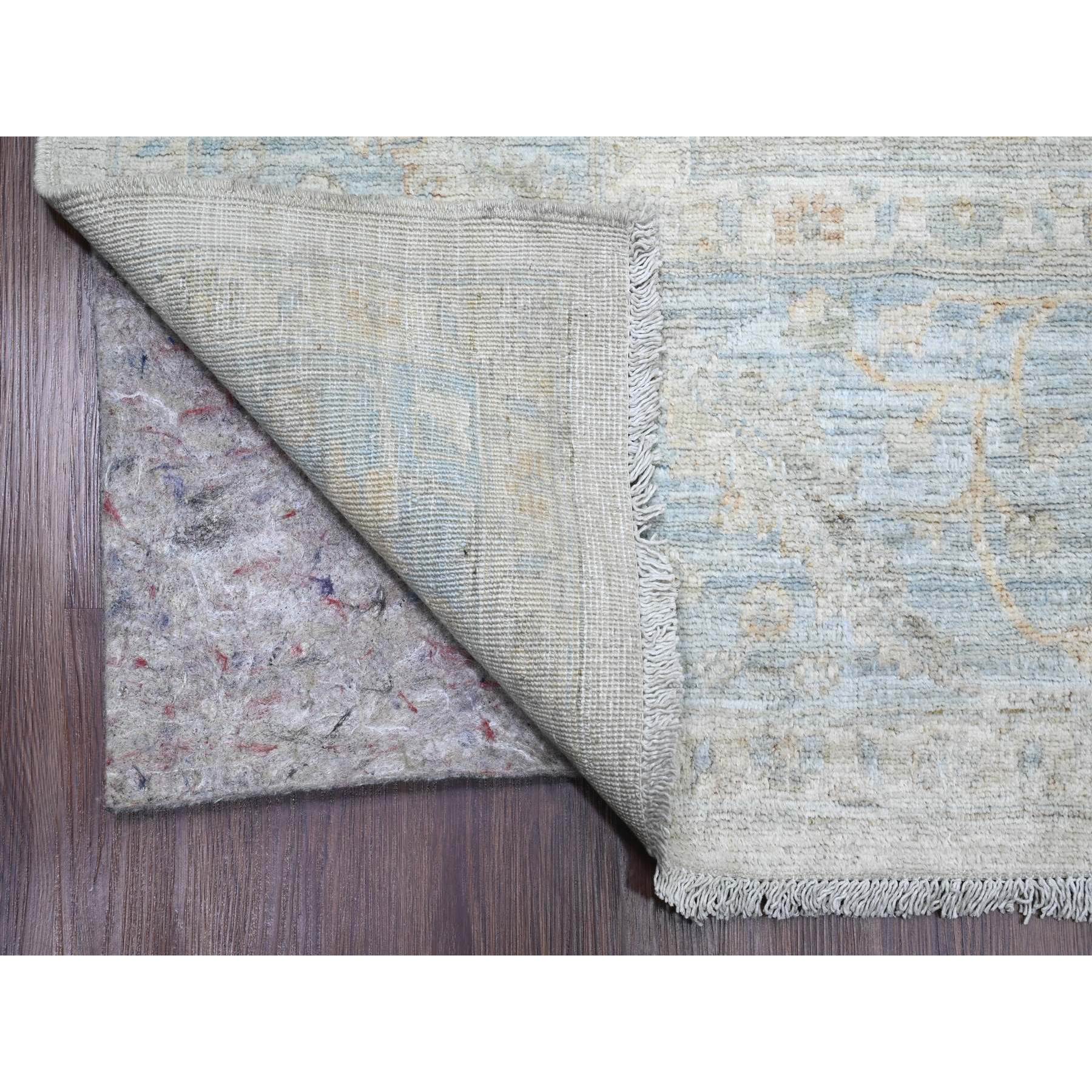 9'1"x11'7" Oyster Gray, Aryana Collection, Afghan Peshawar with Heriz All Over Design, 100% Wool, Hand Knotted, Vegetable Dyes, Densely Woven, Oriental Rug Sh20349