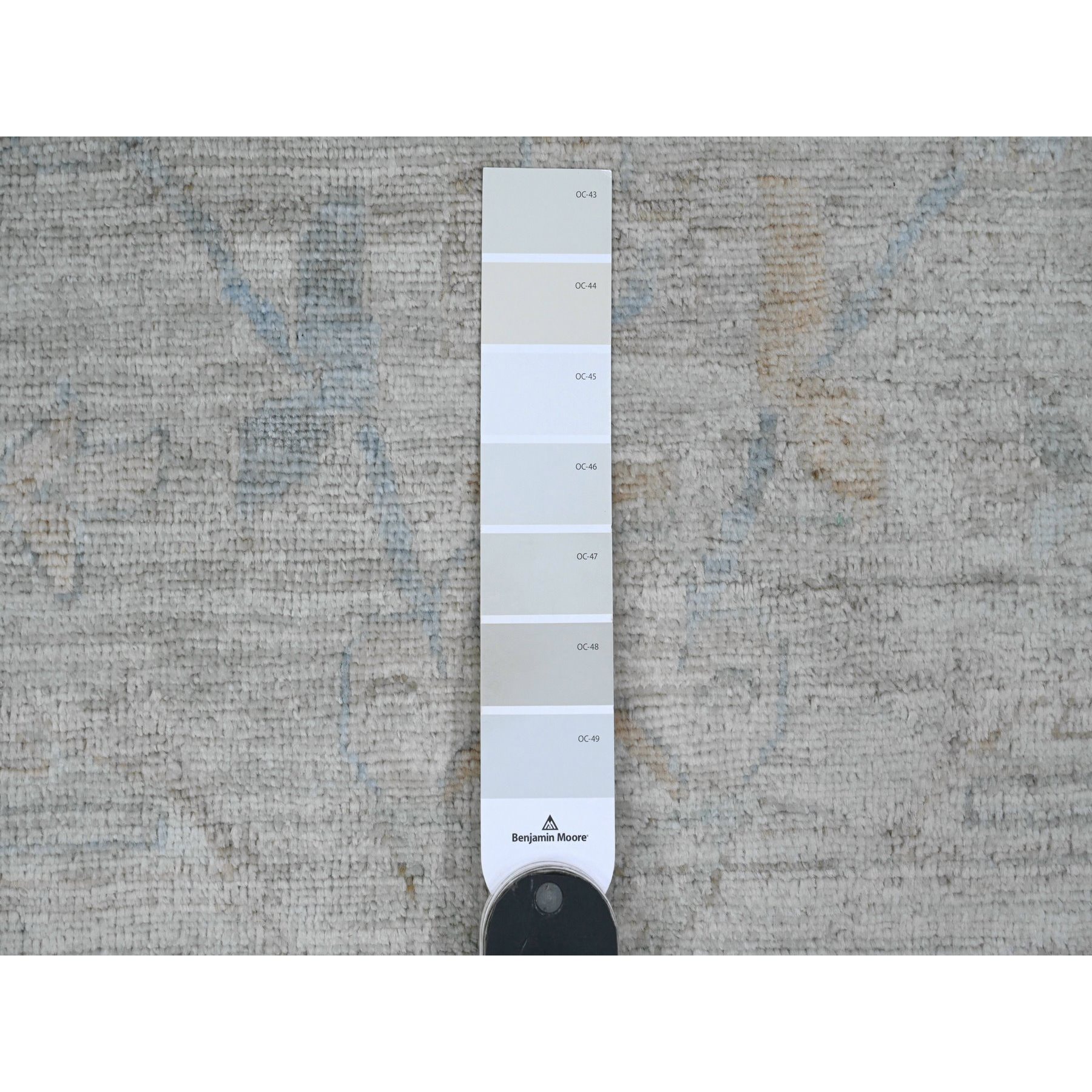9'1"x11'7" Oyster Gray, Aryana Collection, Afghan Peshawar with Heriz All Over Design, 100% Wool, Hand Knotted, Vegetable Dyes, Densely Woven, Oriental Rug Sh20349