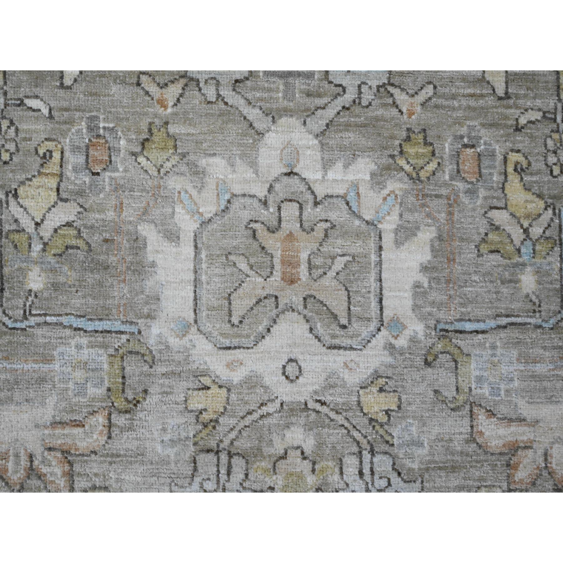 8'1"x9'7" Cedar Brown with Touches of Gold, Peshawar Heriz All Over Design, Vegetable Dyes, High Mountain Wool, Hand Knotted, Denser Weave, Oriental Rug Sh20350