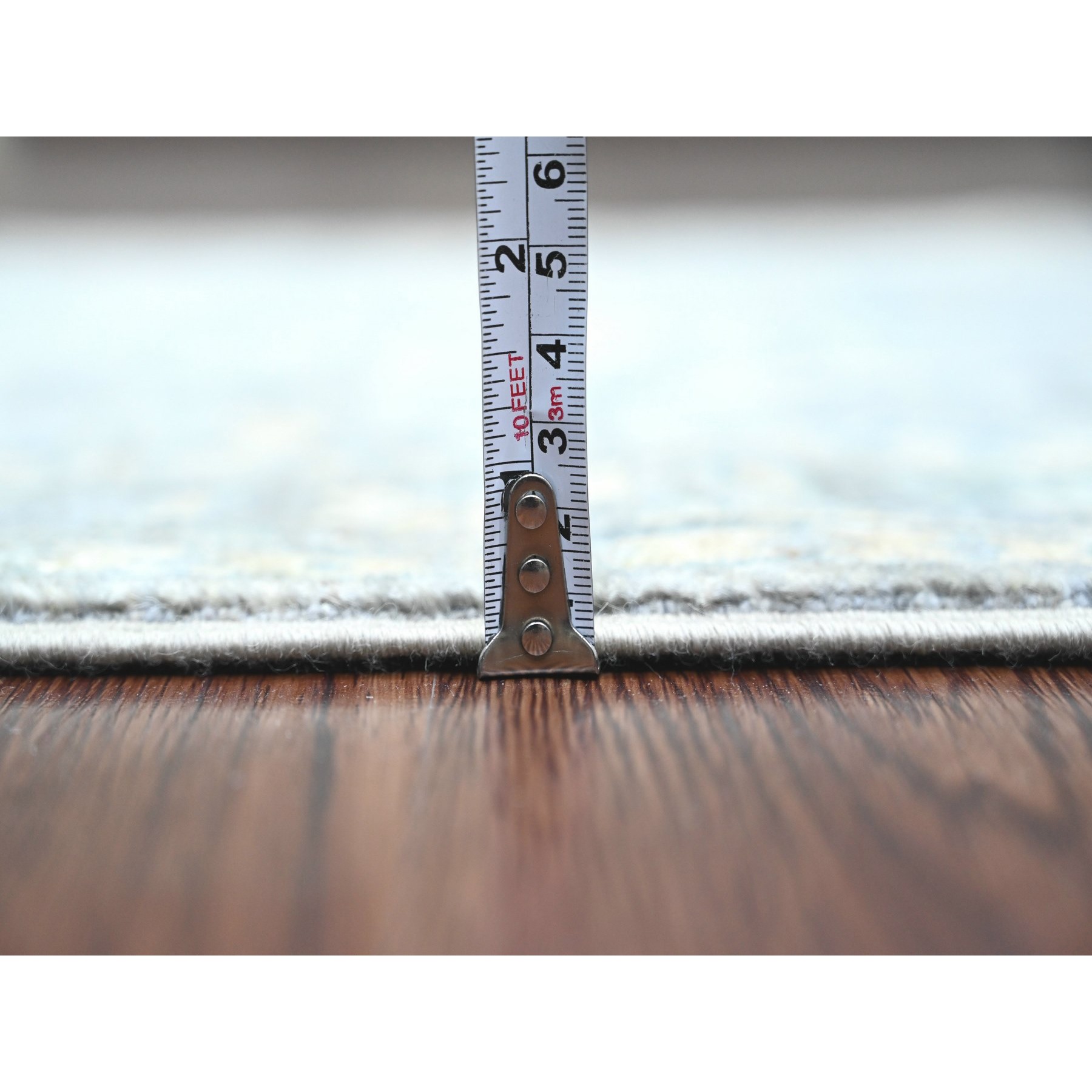 2'9"x5'6" Spanish Gray, Peshawar with Ziegler Mahal All Over Design, Vegetable Dyes, High Mountain Wool, Hand Knotted, Short Runner, Oriental Rug Sh20352