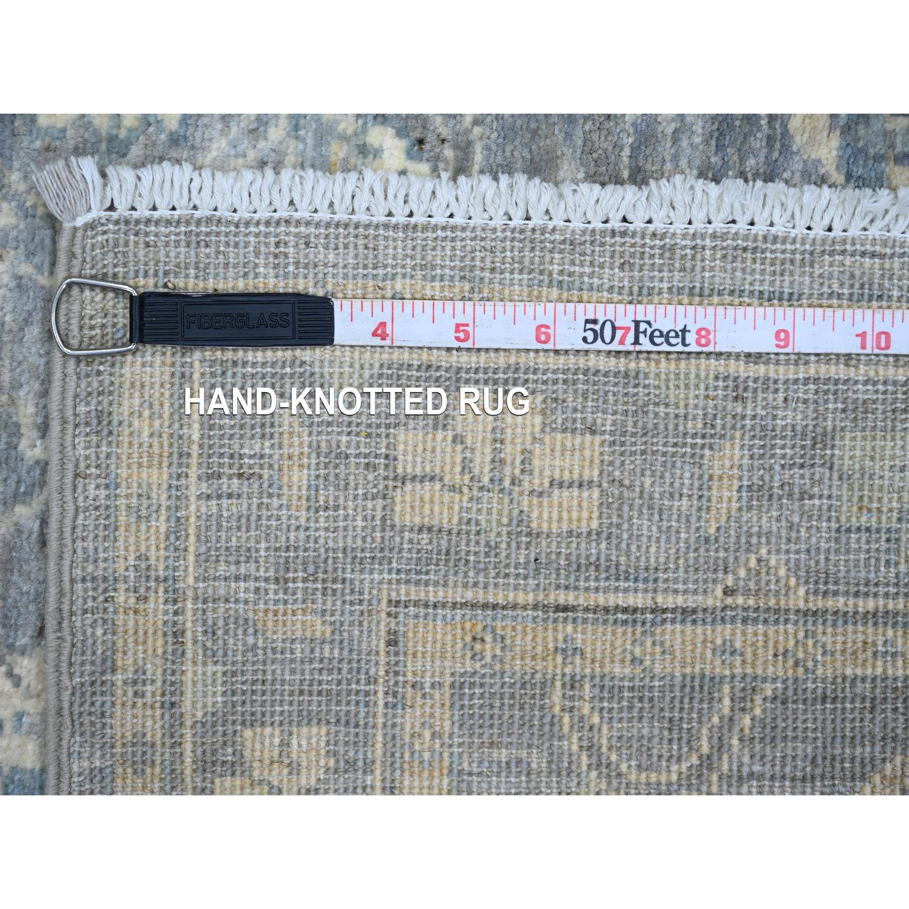 2'9"x5'6" Spanish Gray, Peshawar with Ziegler Mahal All Over Design, Vegetable Dyes, High Mountain Wool, Hand Knotted, Short Runner, Oriental Rug Sh20352