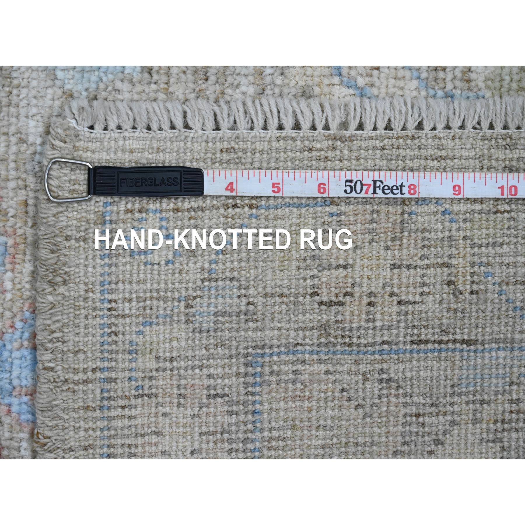 3'x5' Khaki Brown, Afghan Angora Oushak with Leaf Design, Vegetable Dyes, 100% Wool, Hand Knotted, Oriental Rug Sh20360