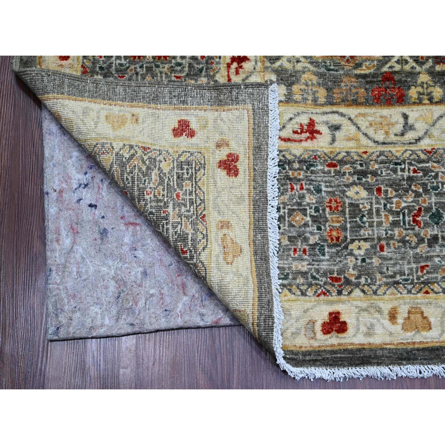 9'9"x13'8" Mocha Brown, 14th Century Mamluk Dynasty Pattern with Star Medallion Design, High Mountain Wool, Hand Knotted, Vegetable Dyes, Oriental Rug Sh20381