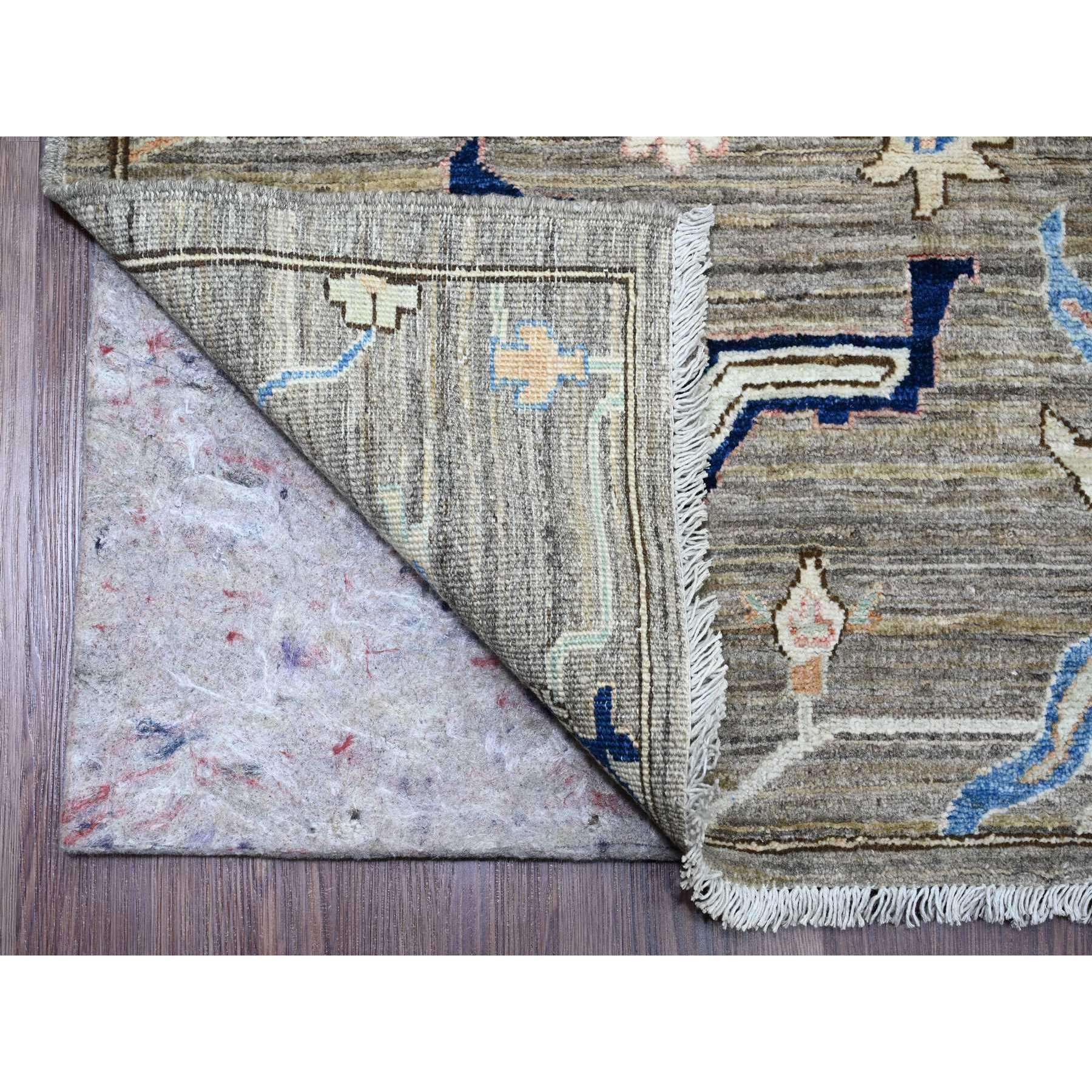 8'3"x10' Fossil Gray, Peshawar with Ziegler Mahal Design, High Mountain Wool, Denser Weave, Hand Knotted, Vegetable Dyes, Oriental Rug Sh20384