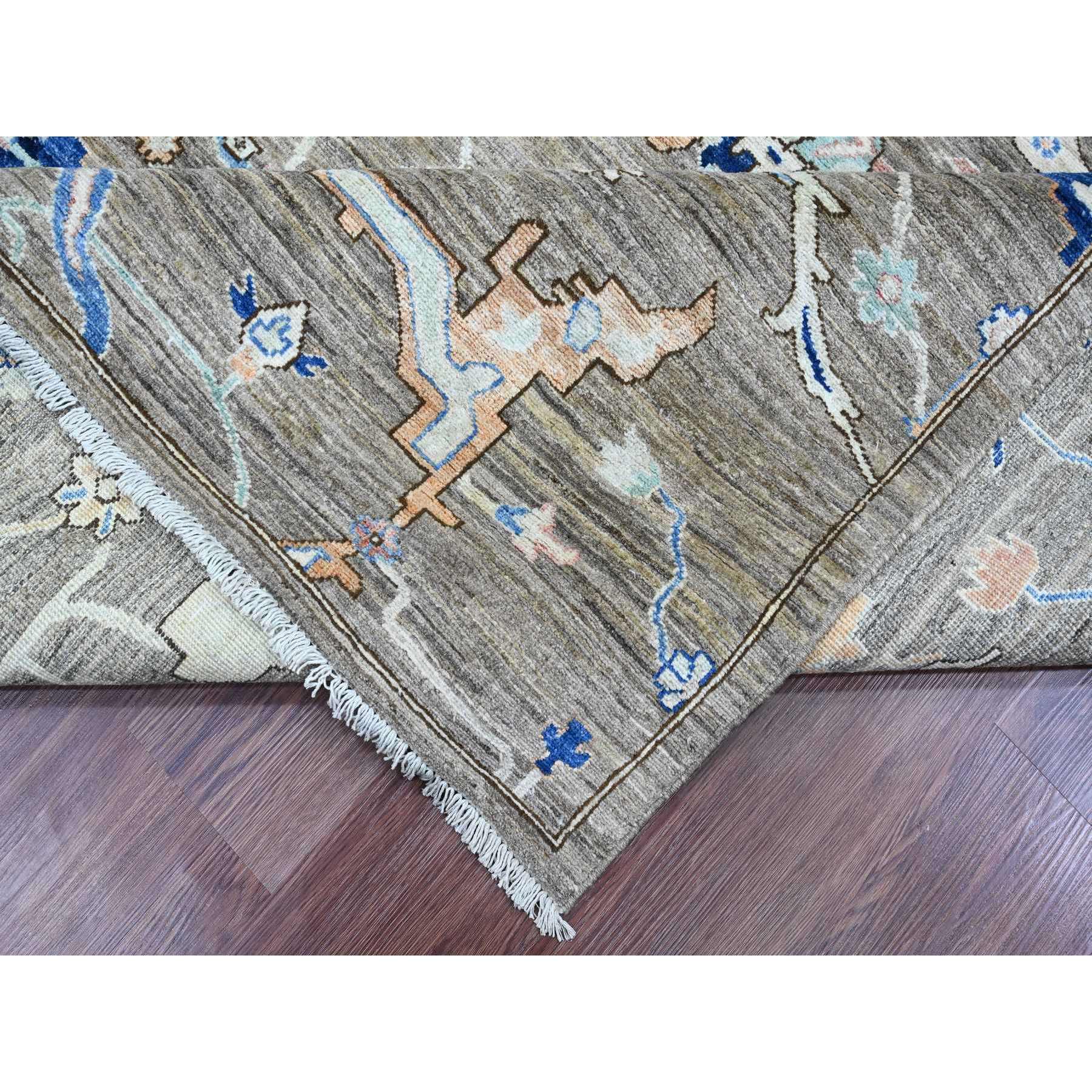 8'3"x10' Fossil Gray, Peshawar with Ziegler Mahal Design, High Mountain Wool, Denser Weave, Hand Knotted, Vegetable Dyes, Oriental Rug Sh20384