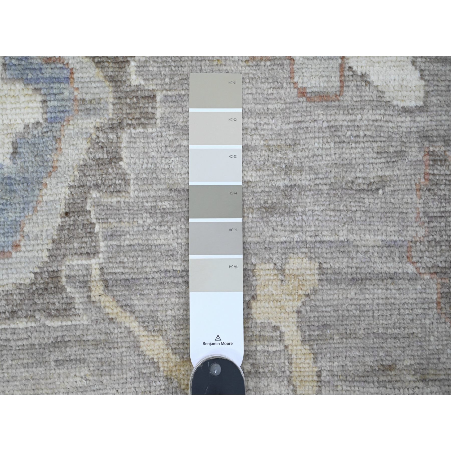 9'10"x13'6" Spanish Gray, Afghan Angora Oushak with All Over Colorful Leaf Design, Hand Knotted, Vegetable Dyes, 100% Wool, Oriental Rug Sh20388