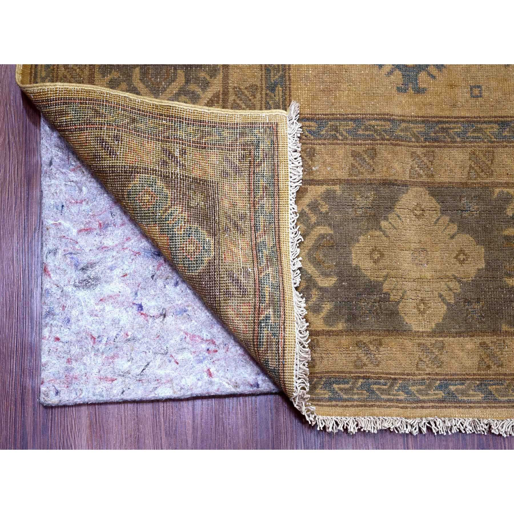 8'x9'10" Coffee Brown, Overdyed Kazak with Geometric Leaf Pattern, 100% Wool, Hand Knotted, Oriental Rug Sh20400