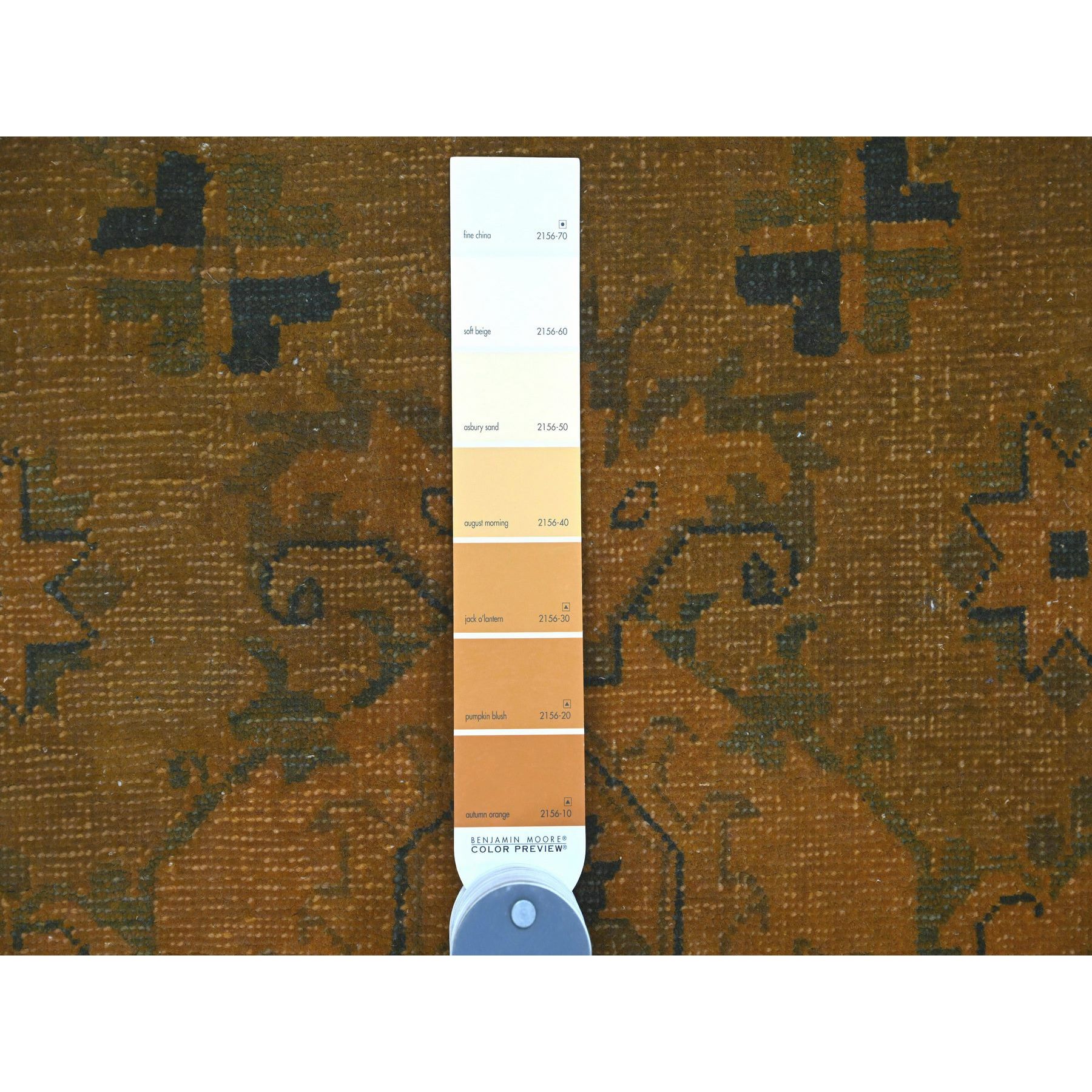 7'8"x9'10" Honey Brown, Overdyed Kazak with Flower Medallion Design, 100% Wool, Hand Knotted, Oriental Rug Sh20402